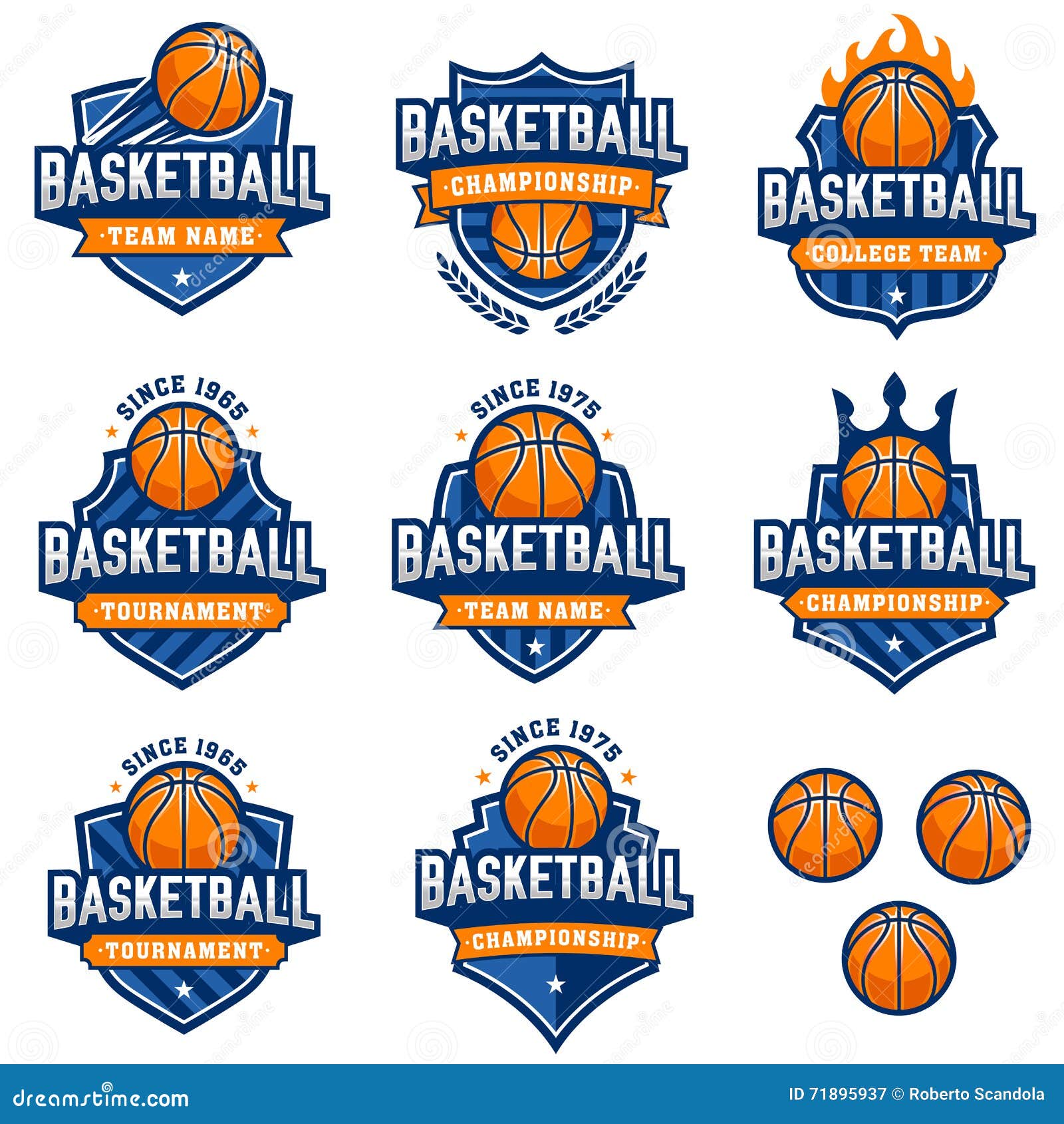Conjunto De Logo De Baloncesto Para Tu Equipo Vector Premium |  