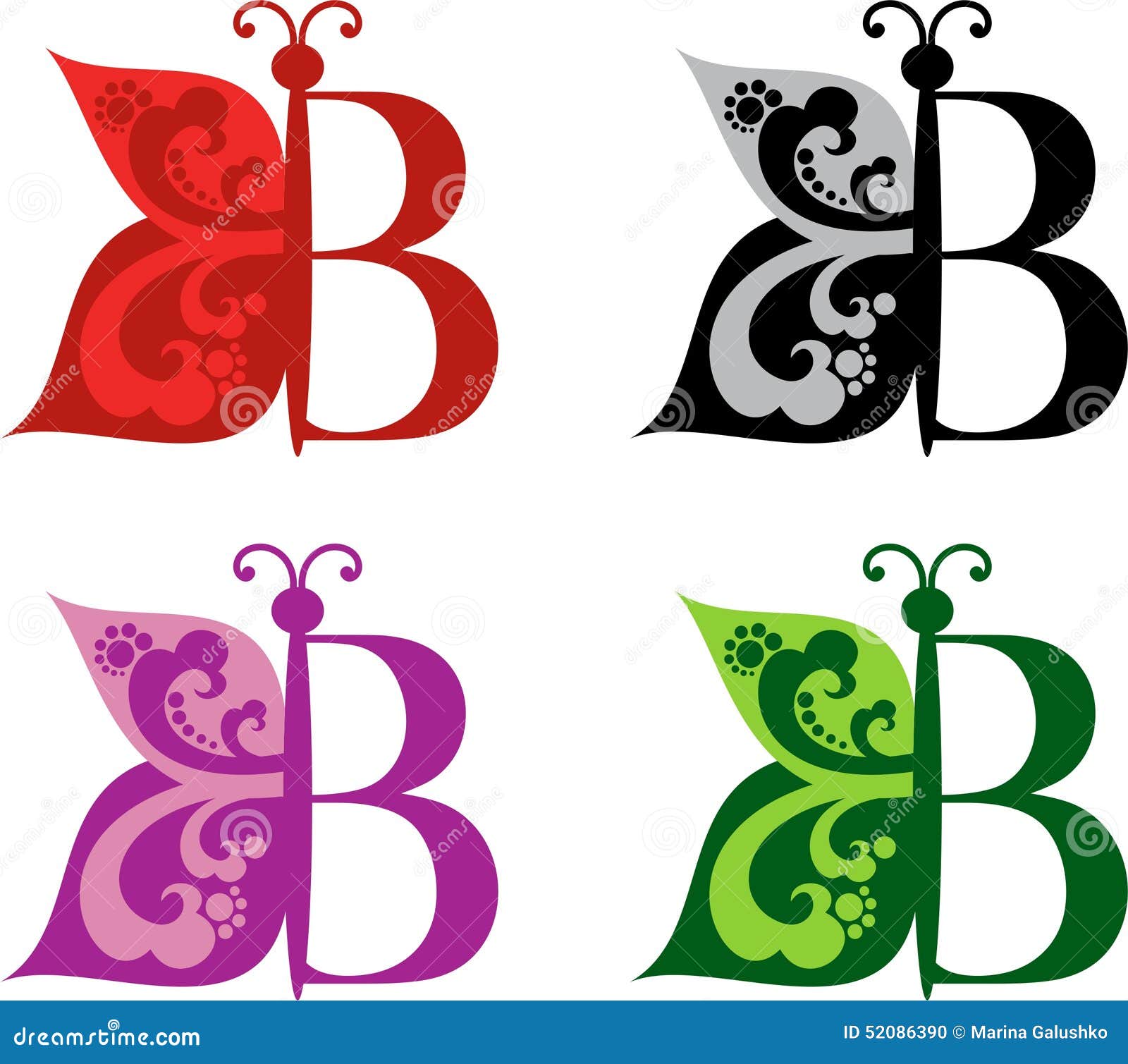 logotype butterfly and letter b