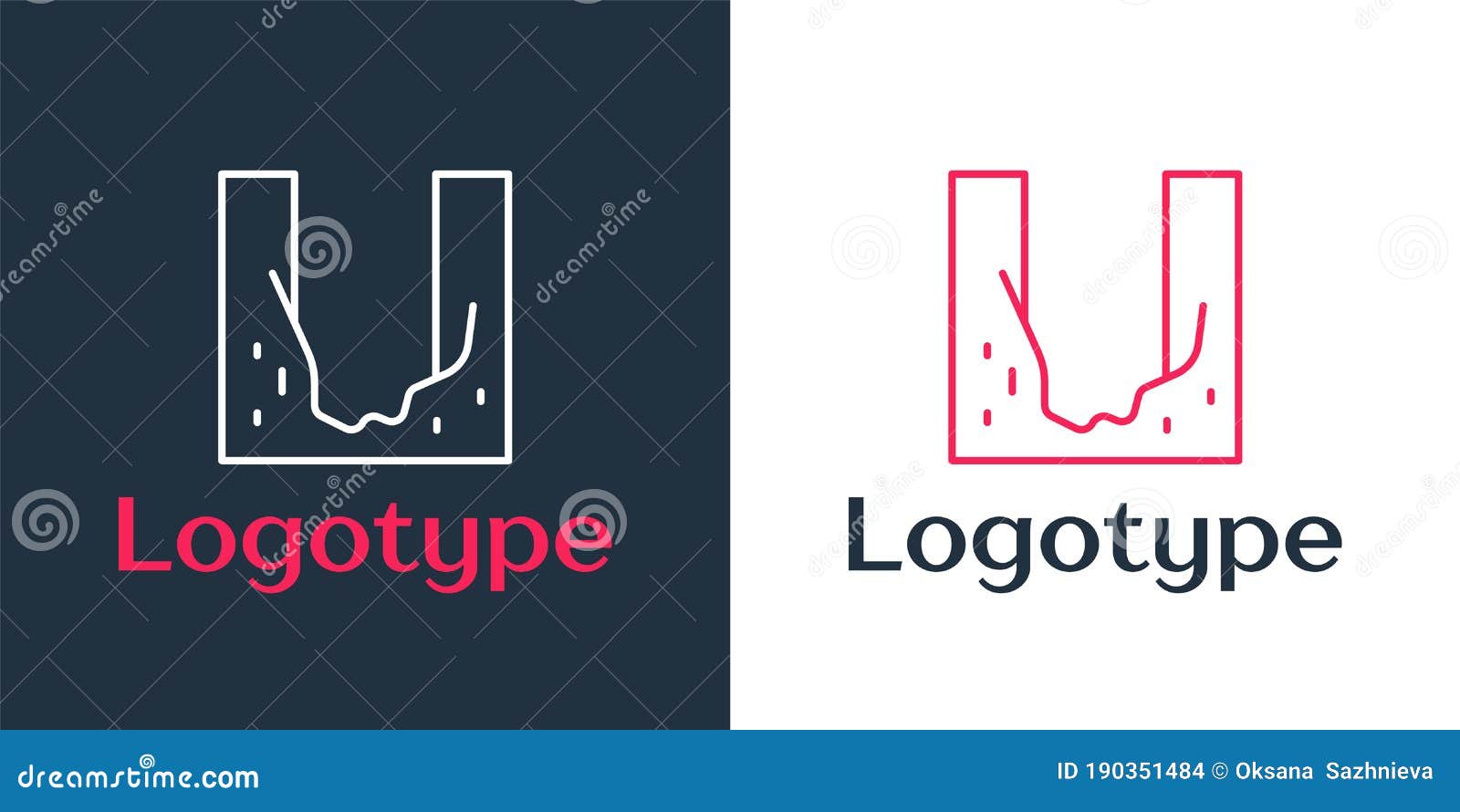 logotype line cemetery digged grave hole icon  on white background. logo  template . 