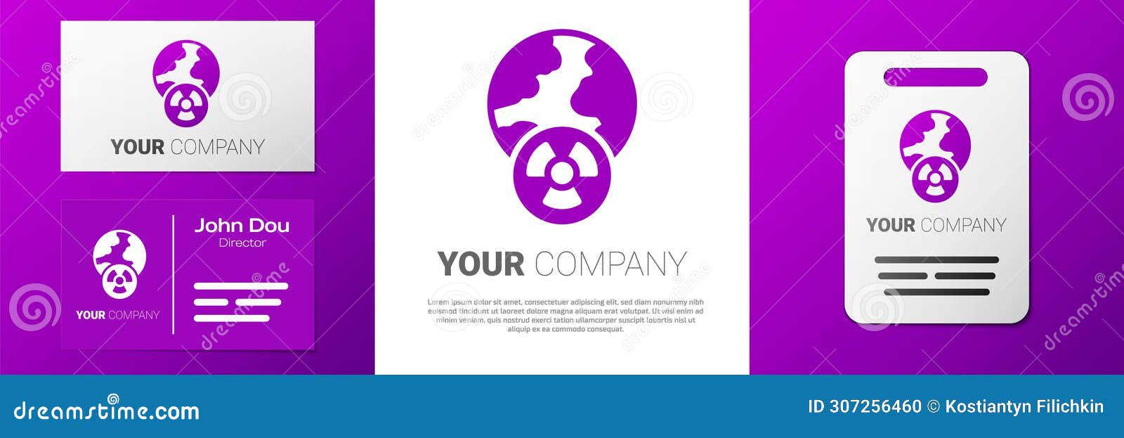 logotype planet earth and radiation  icon  on white background. environmental concept. logo 