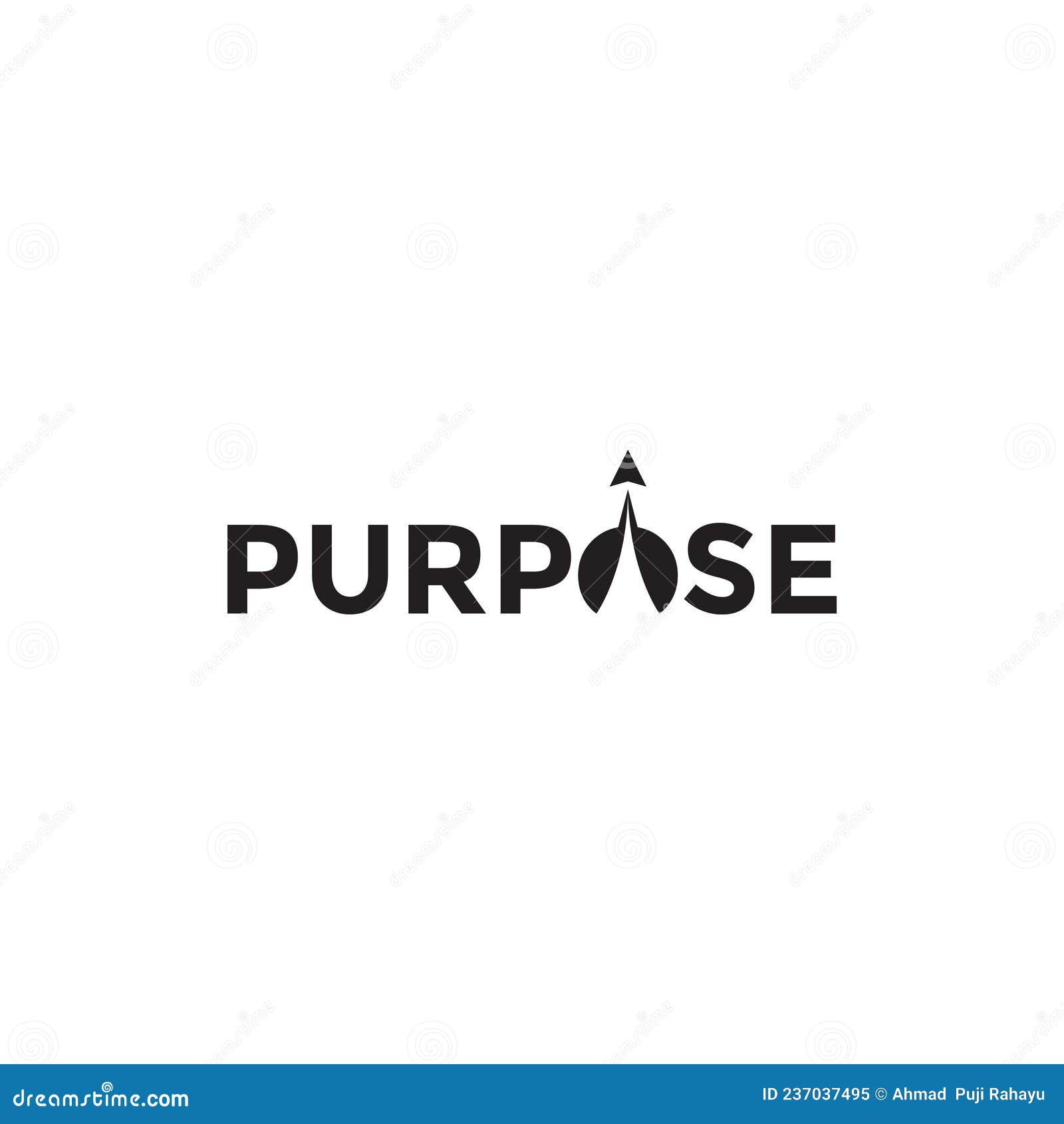Logotype Purpose with Rocket Logo Design Vector Graphic Symbol Icon