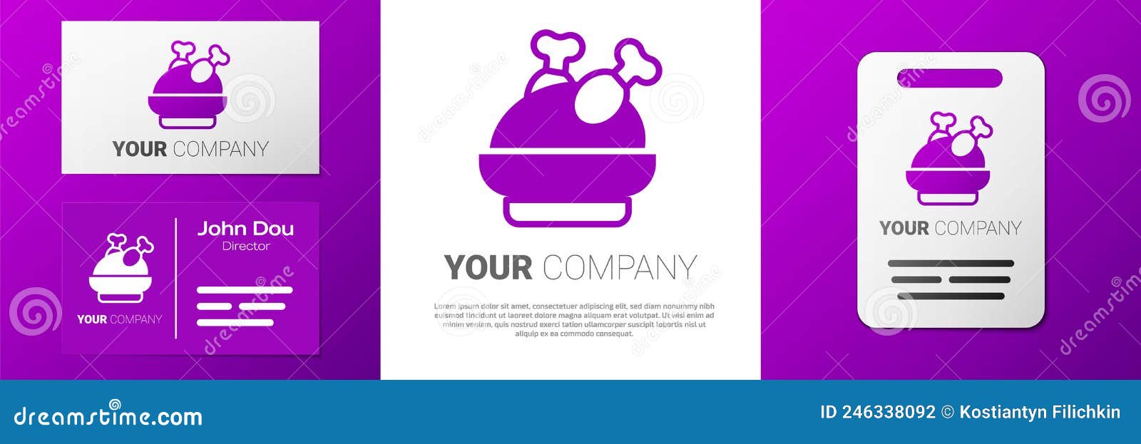 logotype roasted turkey or chicken icon  on white background. logo  template . 
