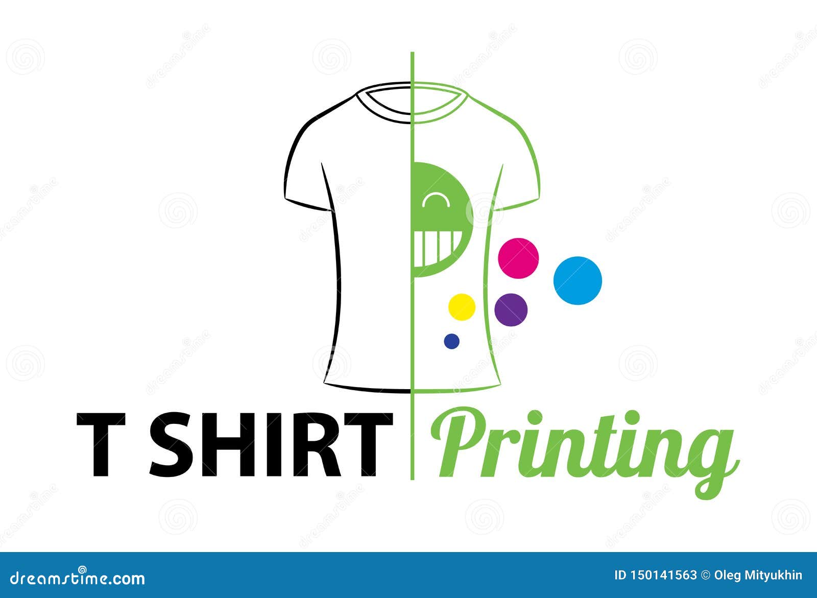 Abstract Modern Colored Vector Logo Template Of T Shirt Printing For