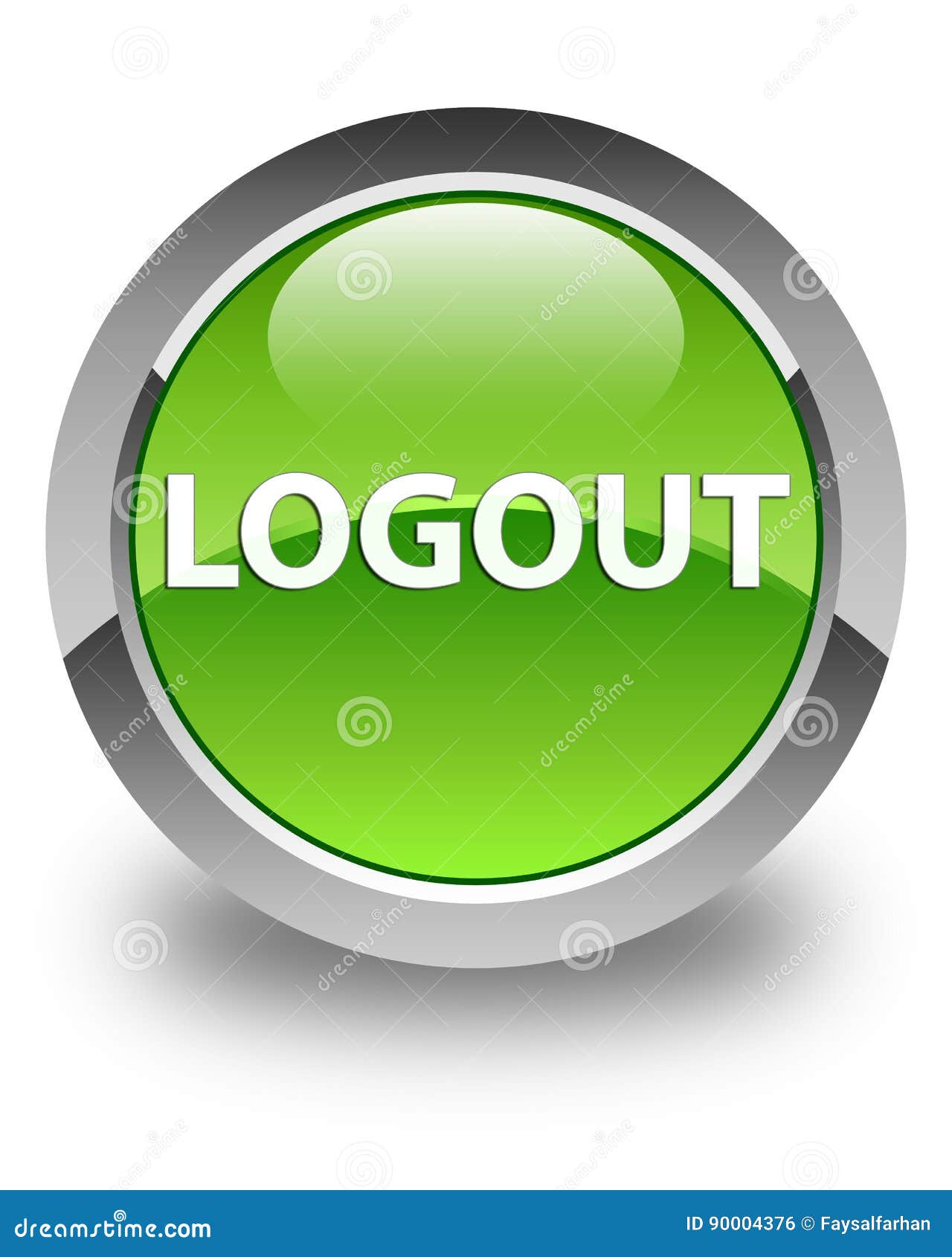Logout Glossy Green Round Button Stock Illustration - Illustration of