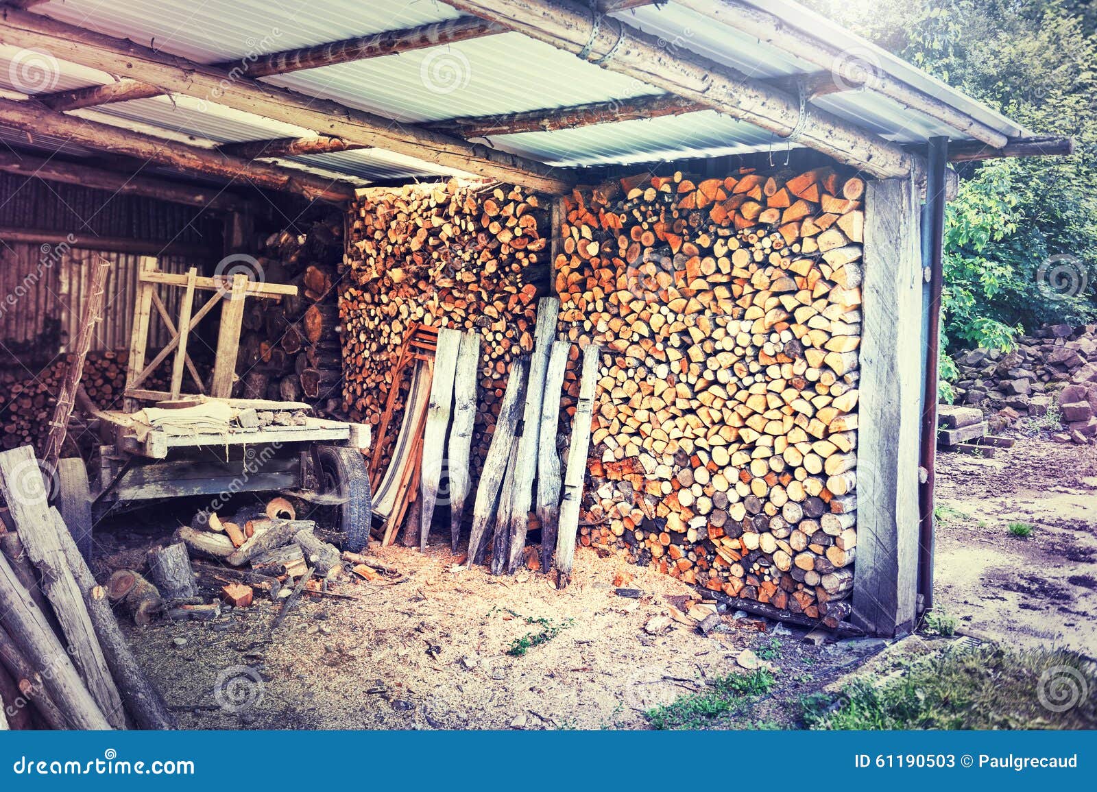 Logs Storage In Old Barn Stock Image Image Of Outdoor 61190503
