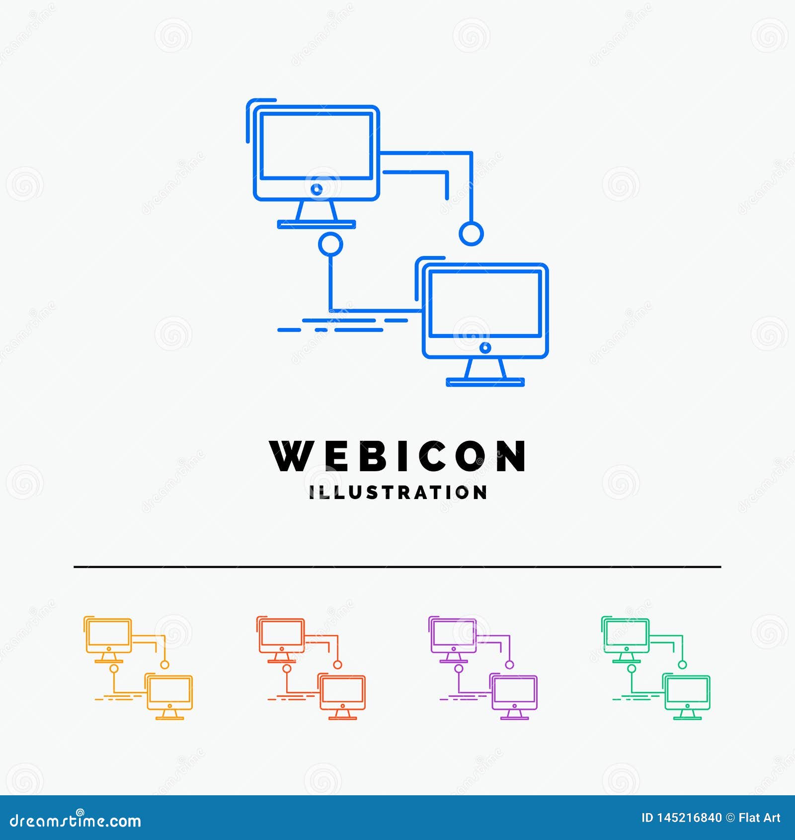 Lokaal, lan, verbinding, synchronisatie, computer 5 het Pictogrammalplaatje van het Rassenbarrièreweb op wit wordt geïsoleerd dat Vector illustratie Vector Abstracte het Malplaatjeachtergrond van EPS10