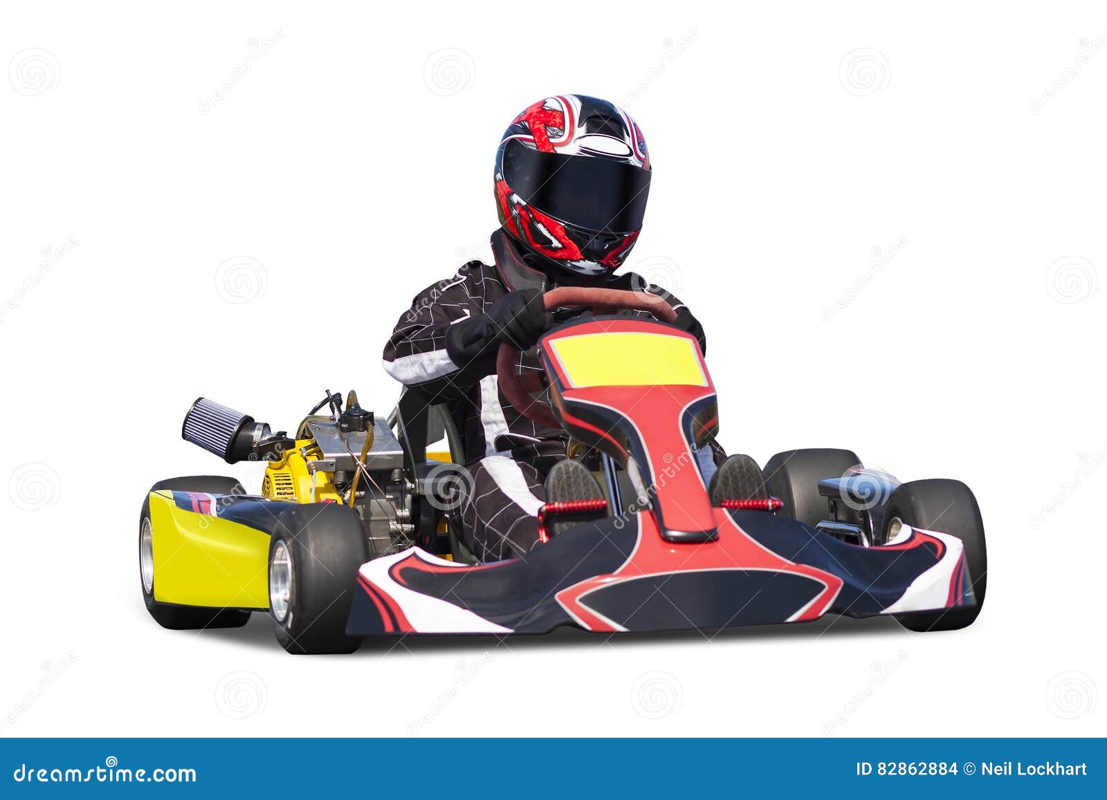 Lokalisierter Erwachsener Gokart-Rennläufer Stockfoto - Bild von