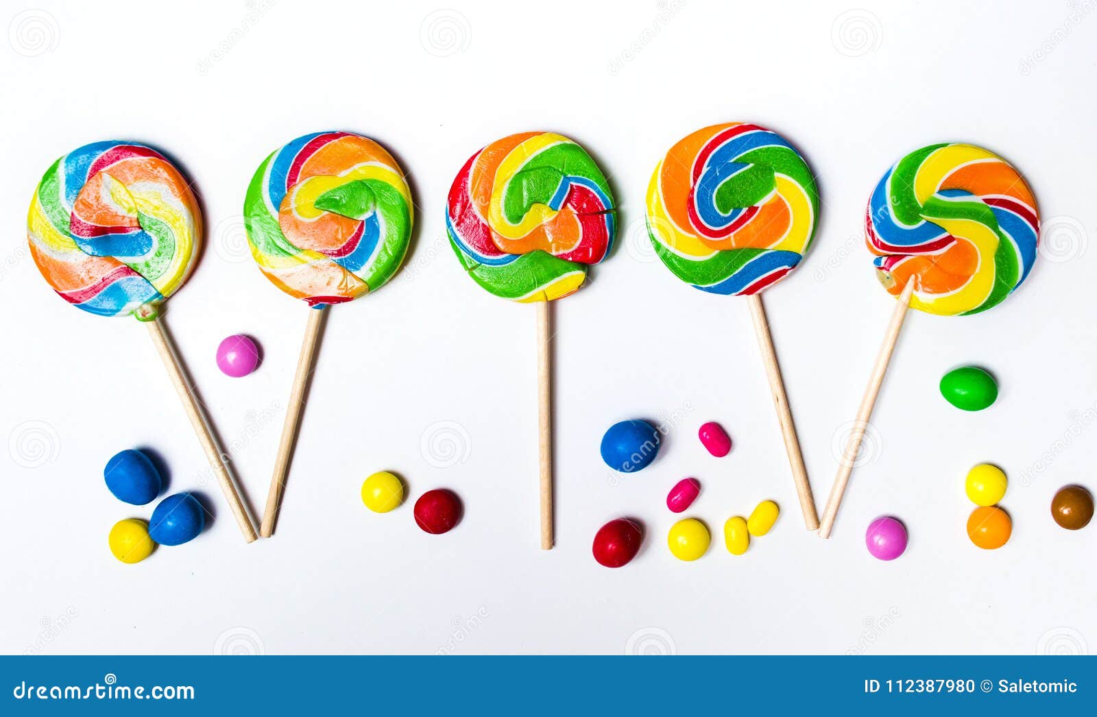 Lollipop Candies on White Background Stock Photo - Image of ...