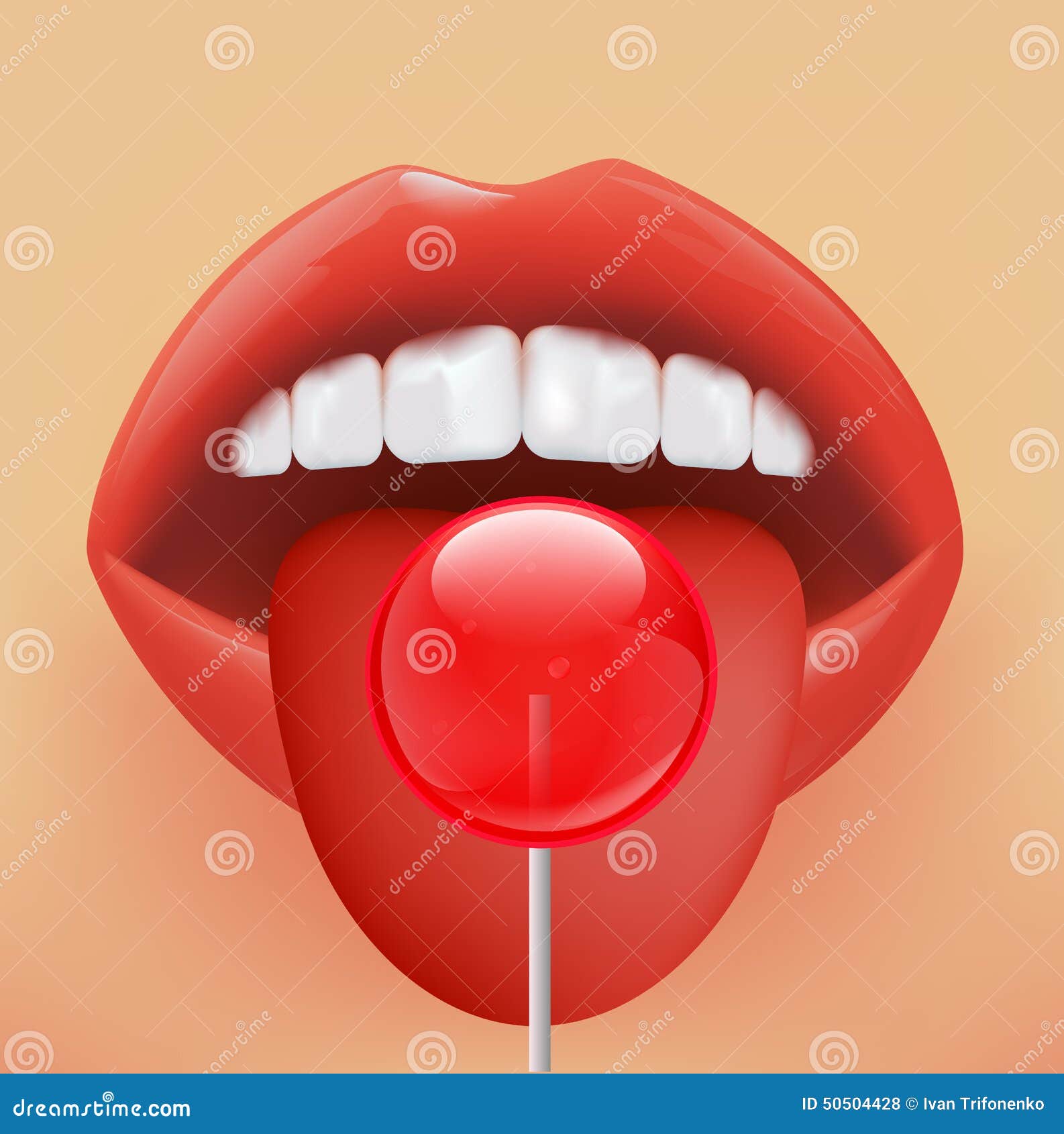 Lollipop on a face stock illustration. Illustration of lick - 50504428