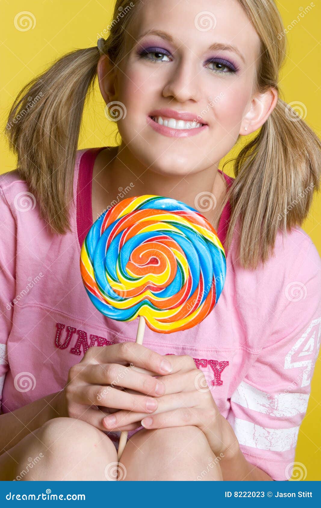 Lollipop Girl stock image. Image of blond, smile, person 8222023