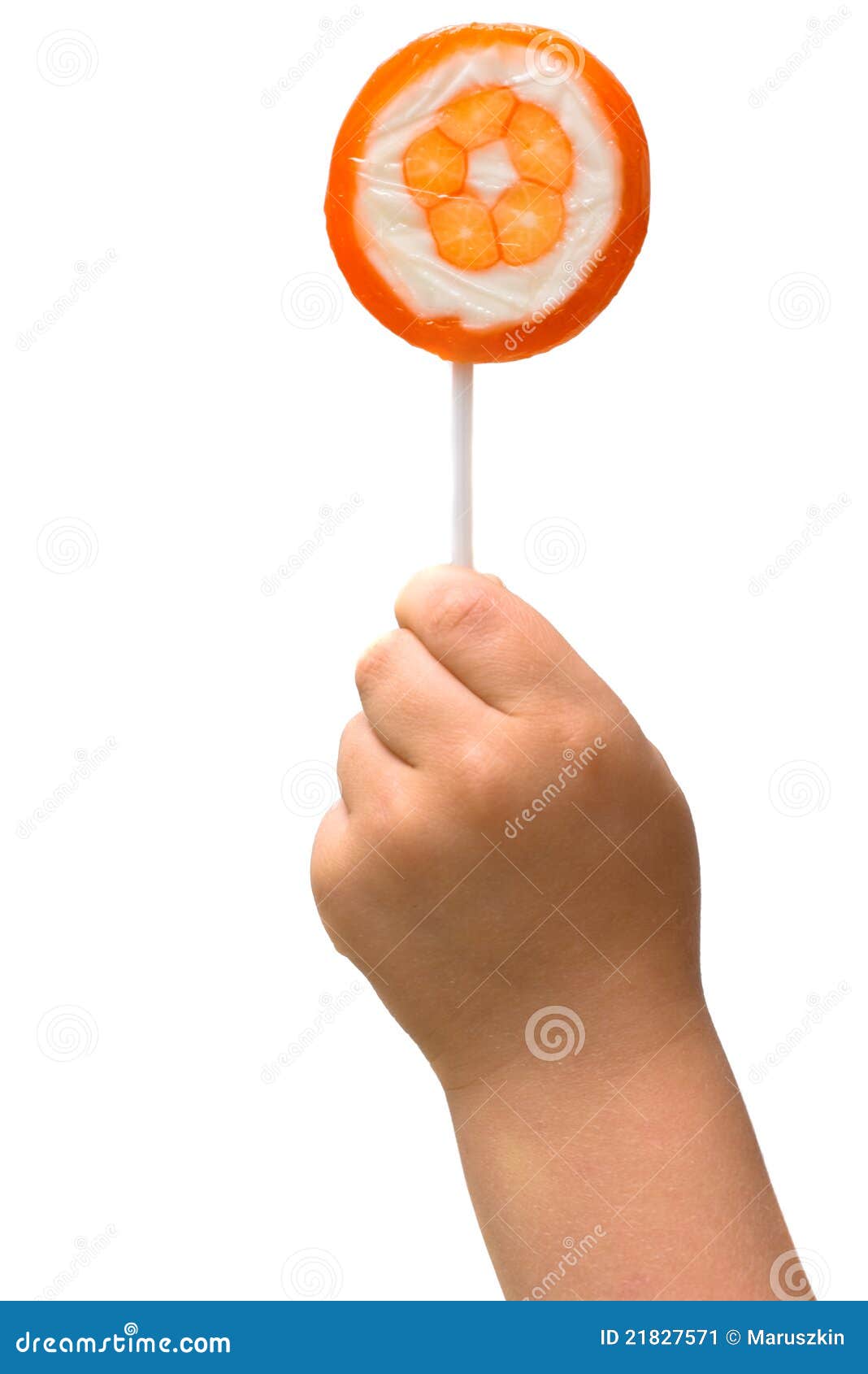 Lollipop in the Hand of a Child Stock Image - Image of background ...