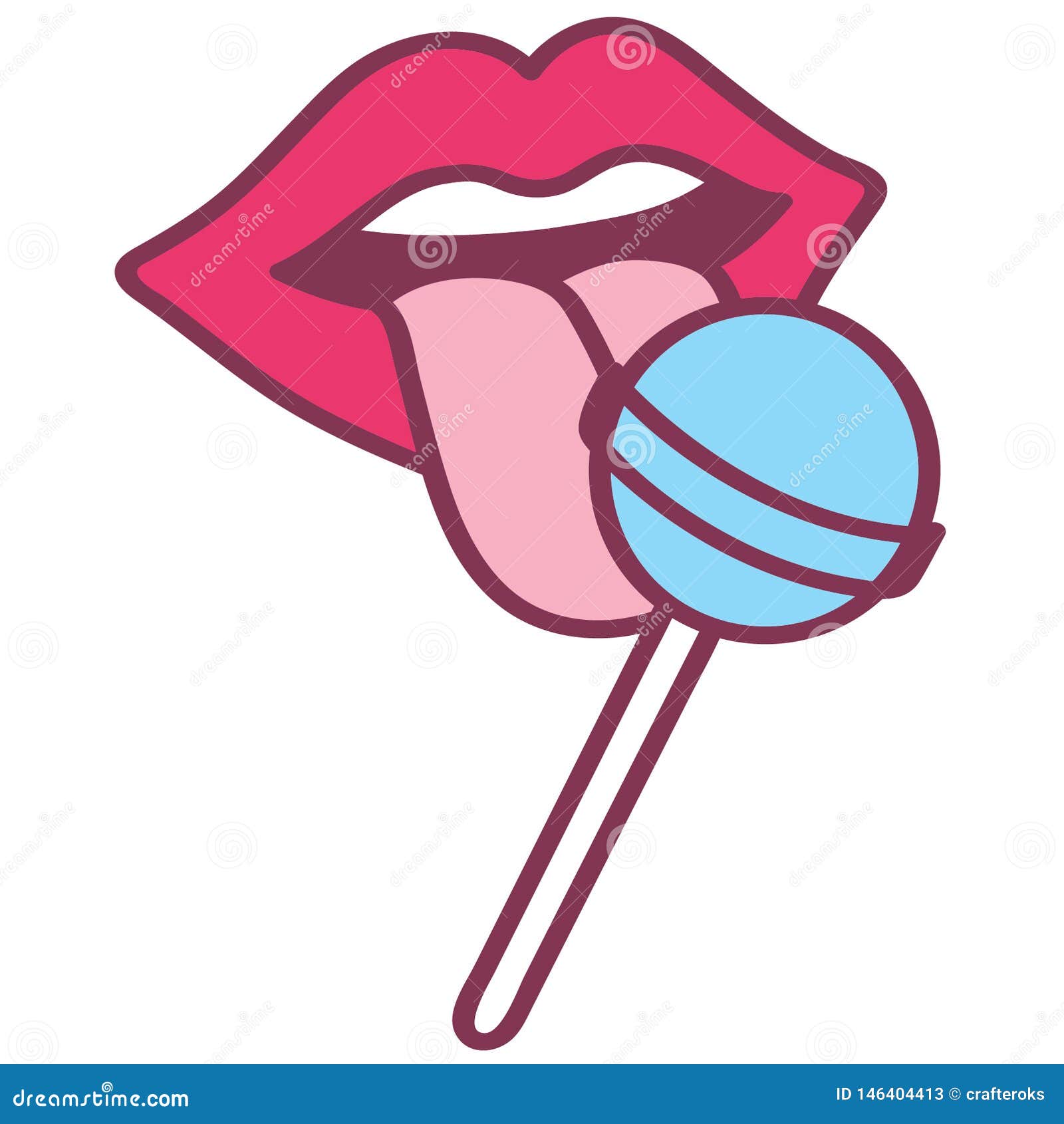 Lips And Lollipop Vector Illustration 25602181