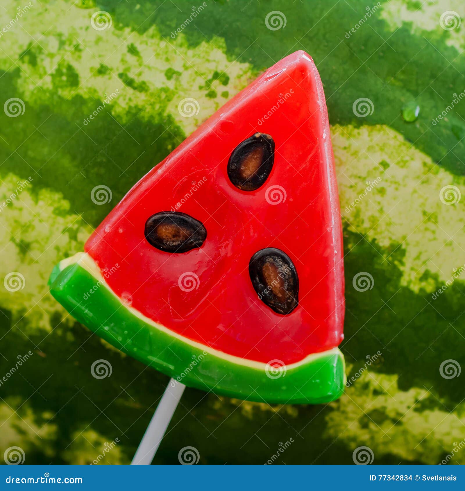 Lollipop and Natural Whole Watermelon Stock Photo Image of lolly