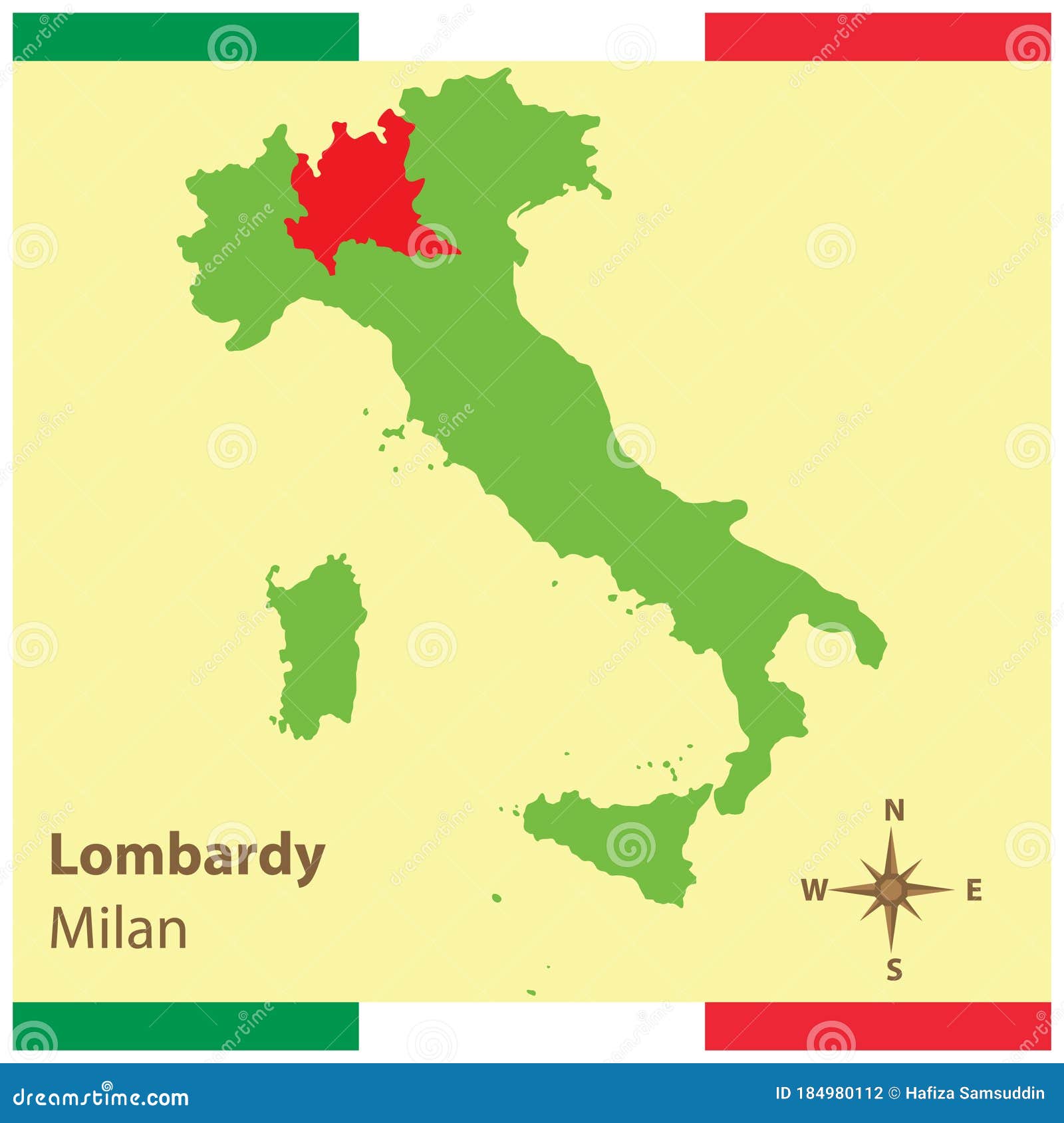 Map Of Lombardy With Provinces Isolated On White Background Cartoon ...