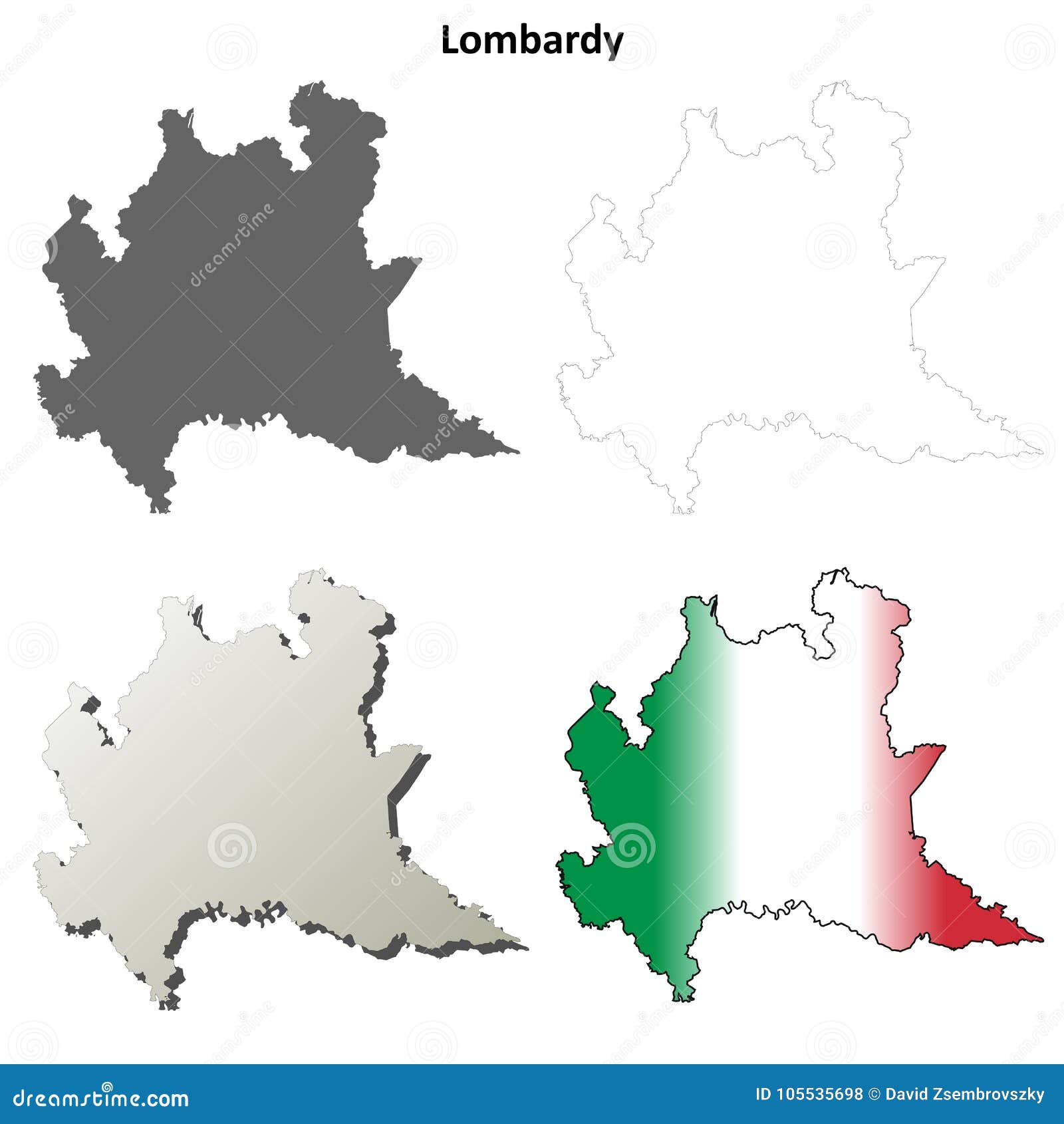 Lombardy Blank Detailed Outline Map Set Stock Vector Illustration of
