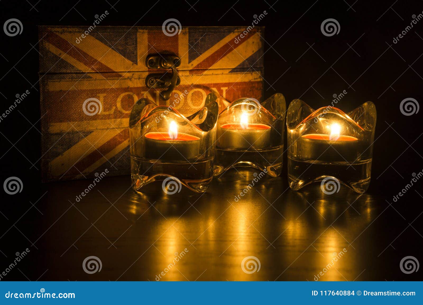 London candles in the dark stock photo. Image of glass 117640884