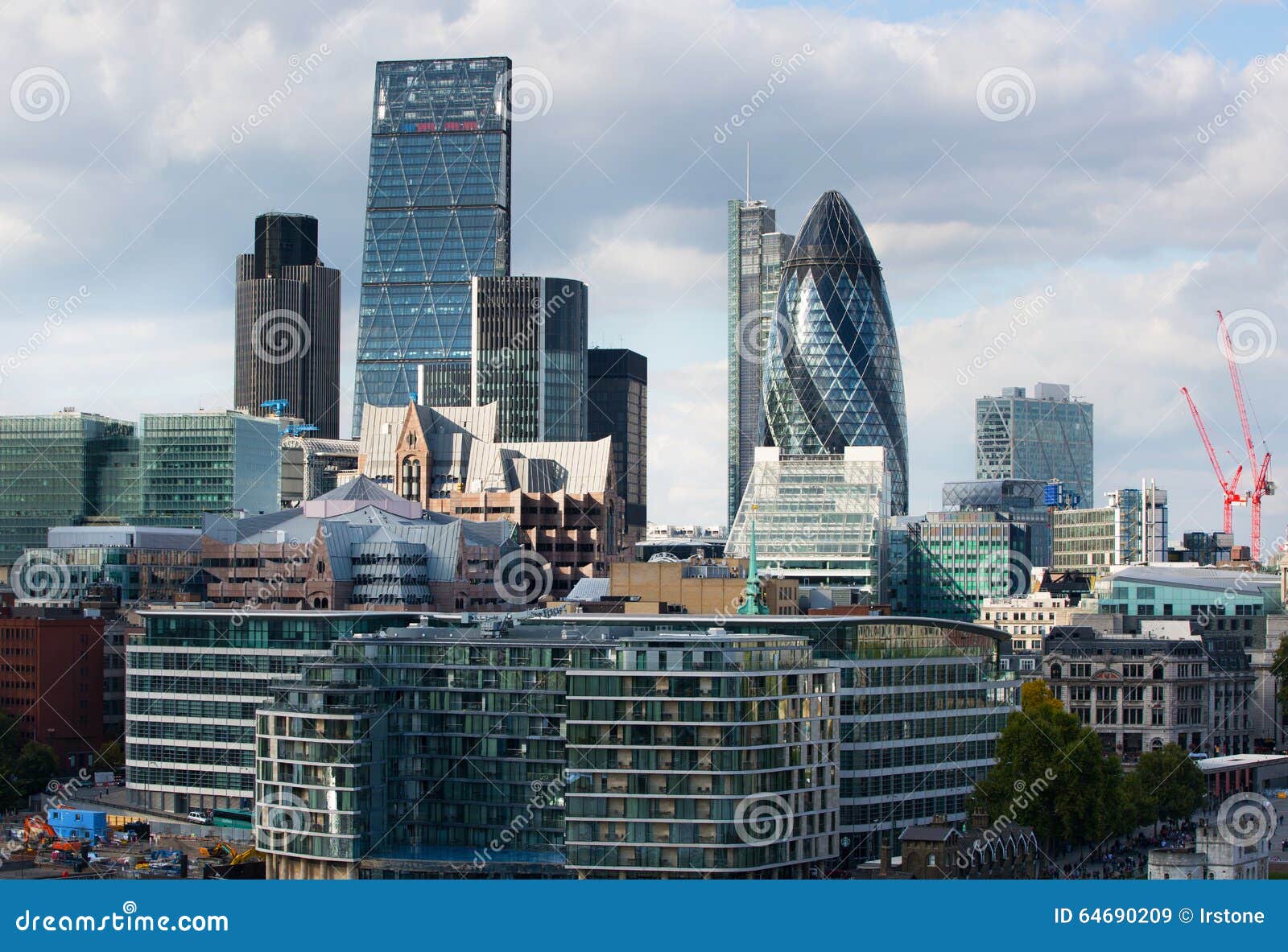 LONDON, City of London View, Modern Buildings of Offices, Banks and ...