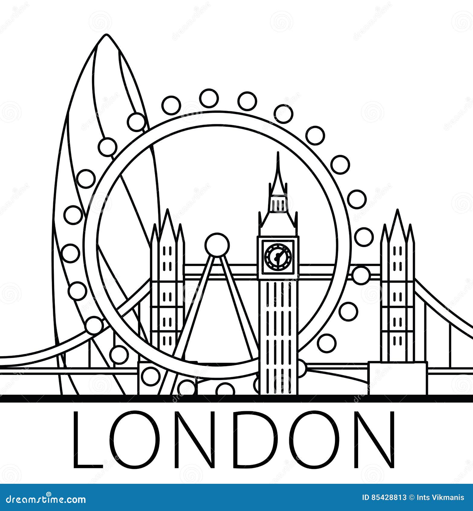 London city skyline editorial stock photo. Illustration of europe