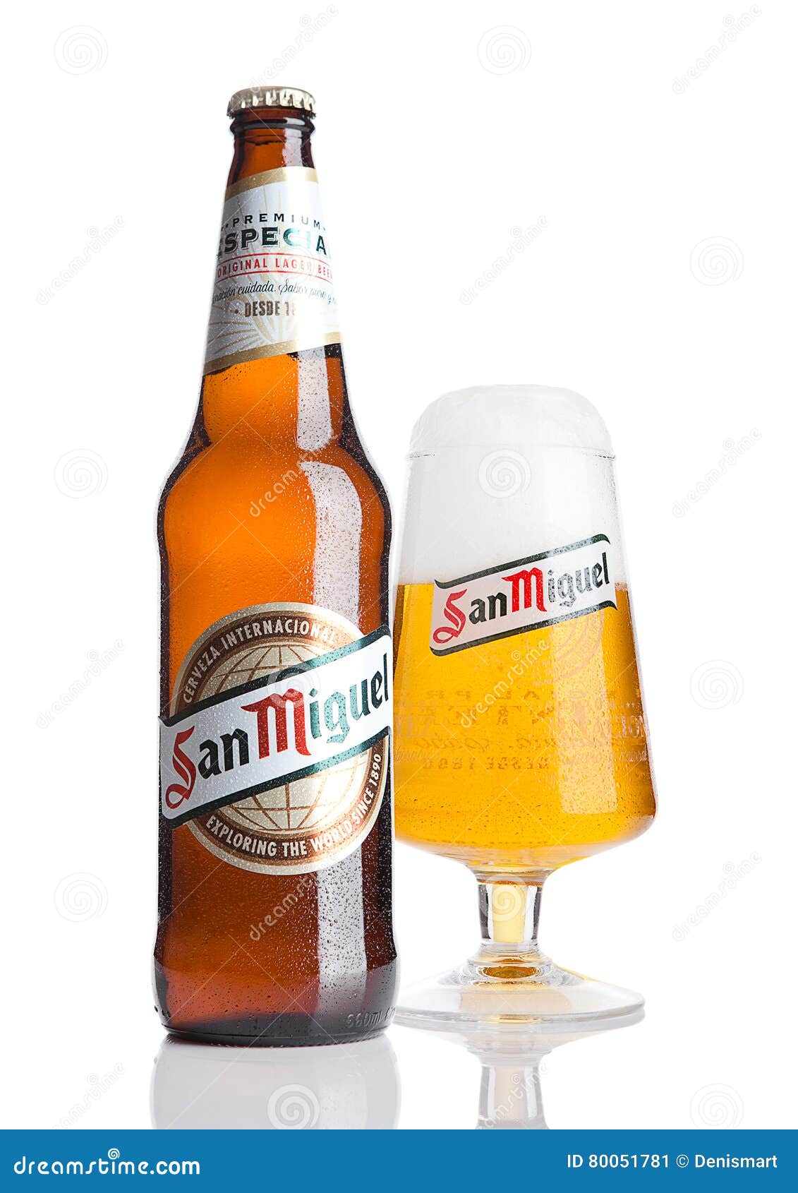 LONDON, GROSSBRITANNIEN NOVEMBER 2016: Kalte Flasche Und Glas San Miguel  Bier Die San Miguel Marke Des Bieres Ist Die Führende Ma Redaktionelles  Foto - Bild von europäisch, kennsatz: 80051781