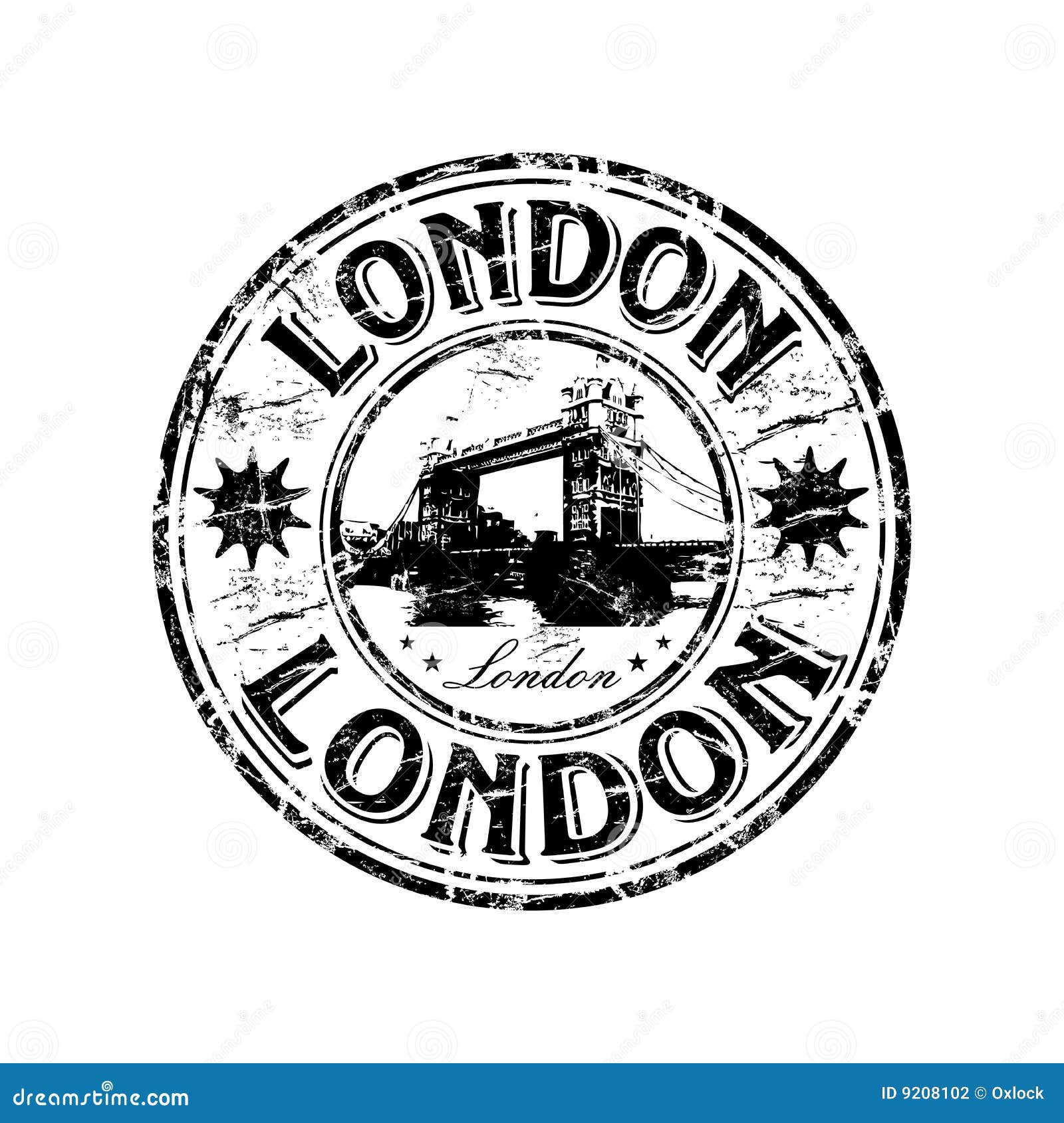 london grunge rubber stamp