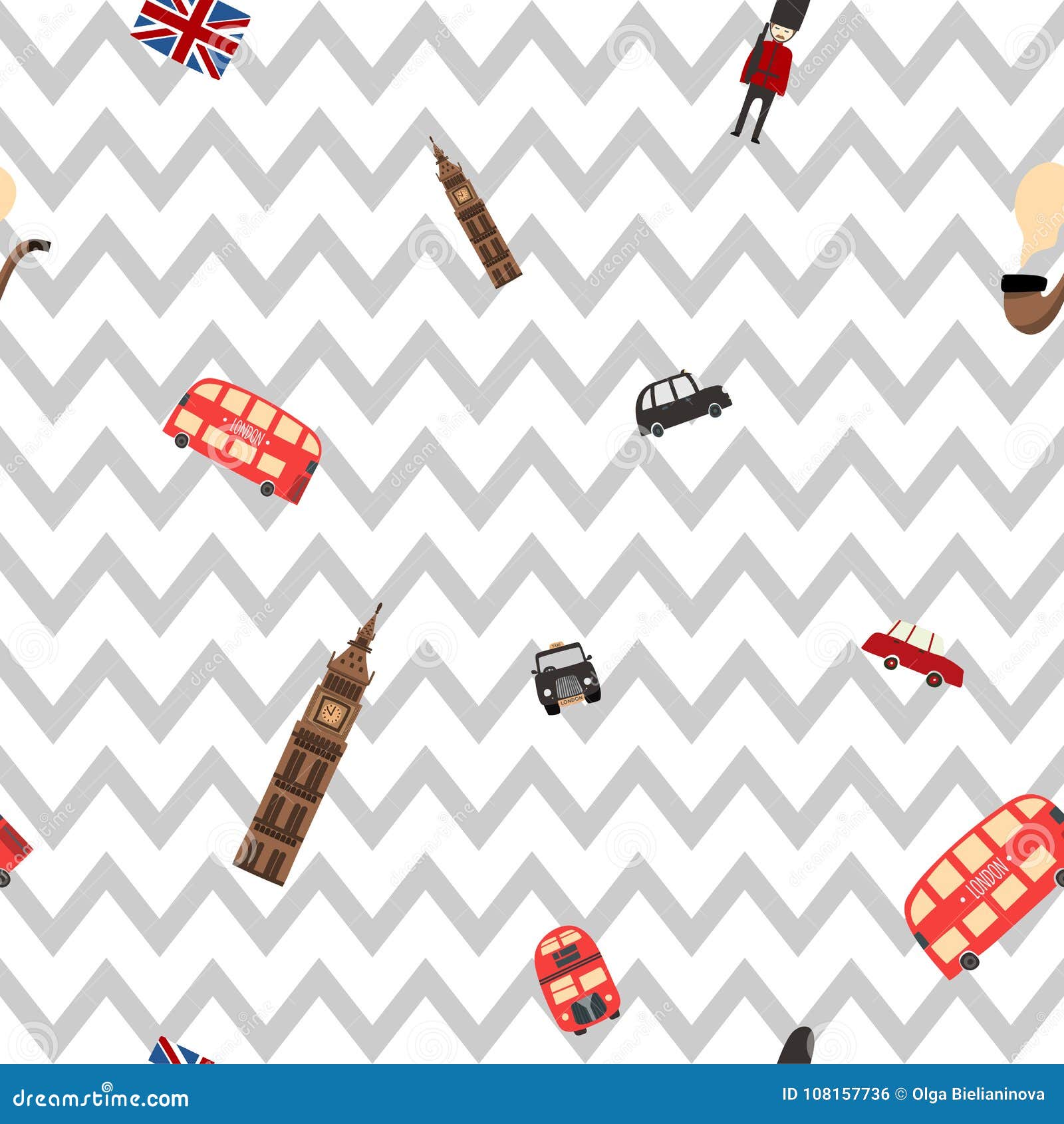 London Seamless Zig Zag Pattern Stock Vector Illustration of london