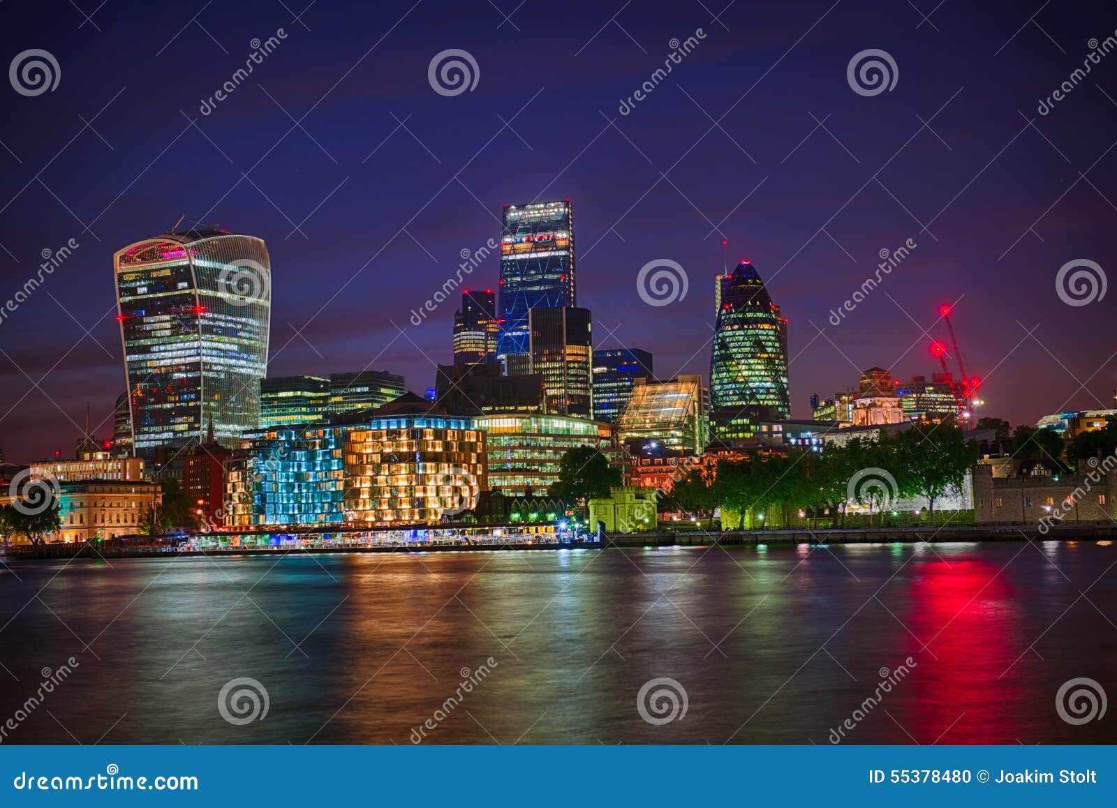 london skyline by night