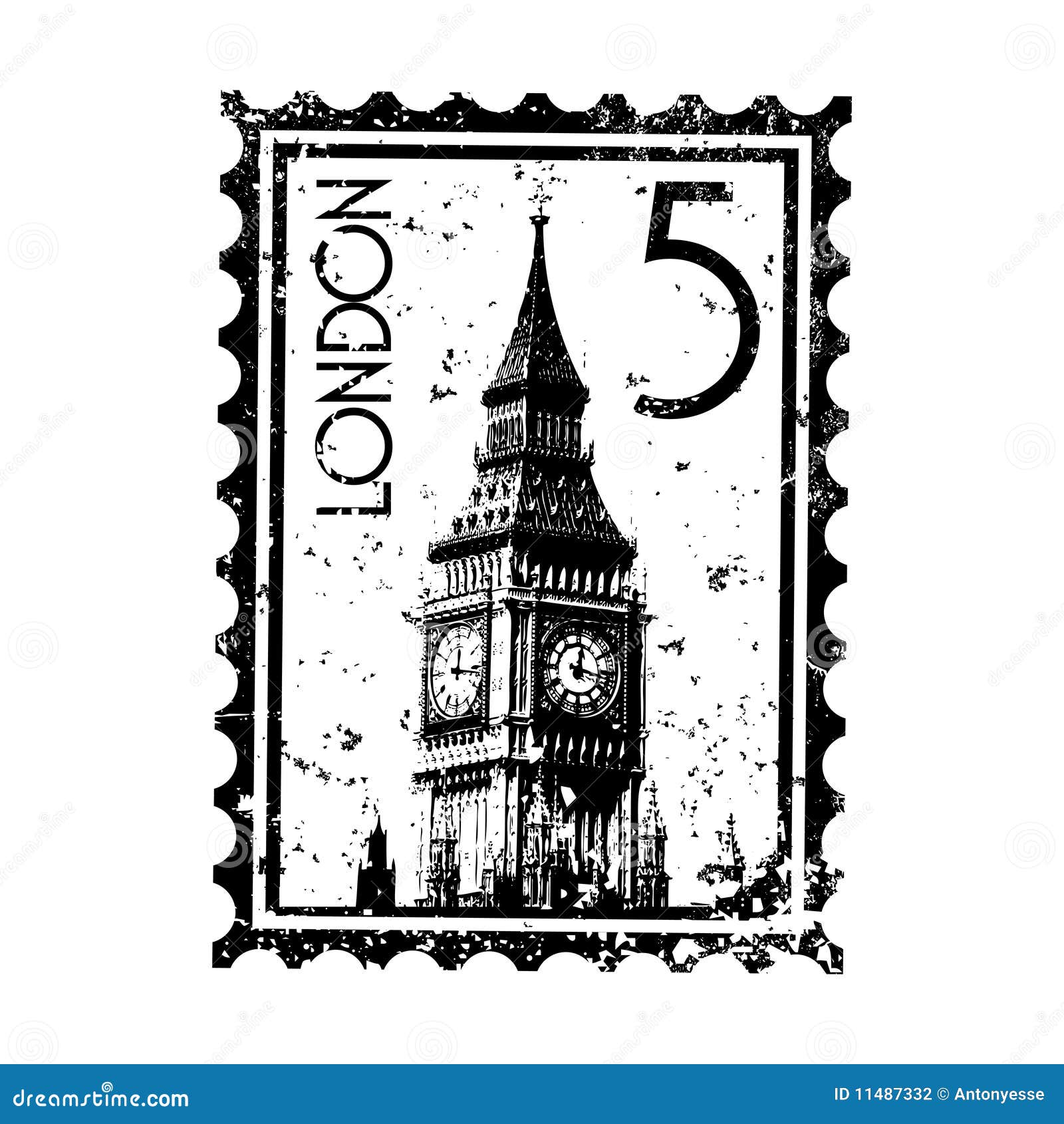 London Stamp Or Postmark Style Grunge Stock Vector - Image 