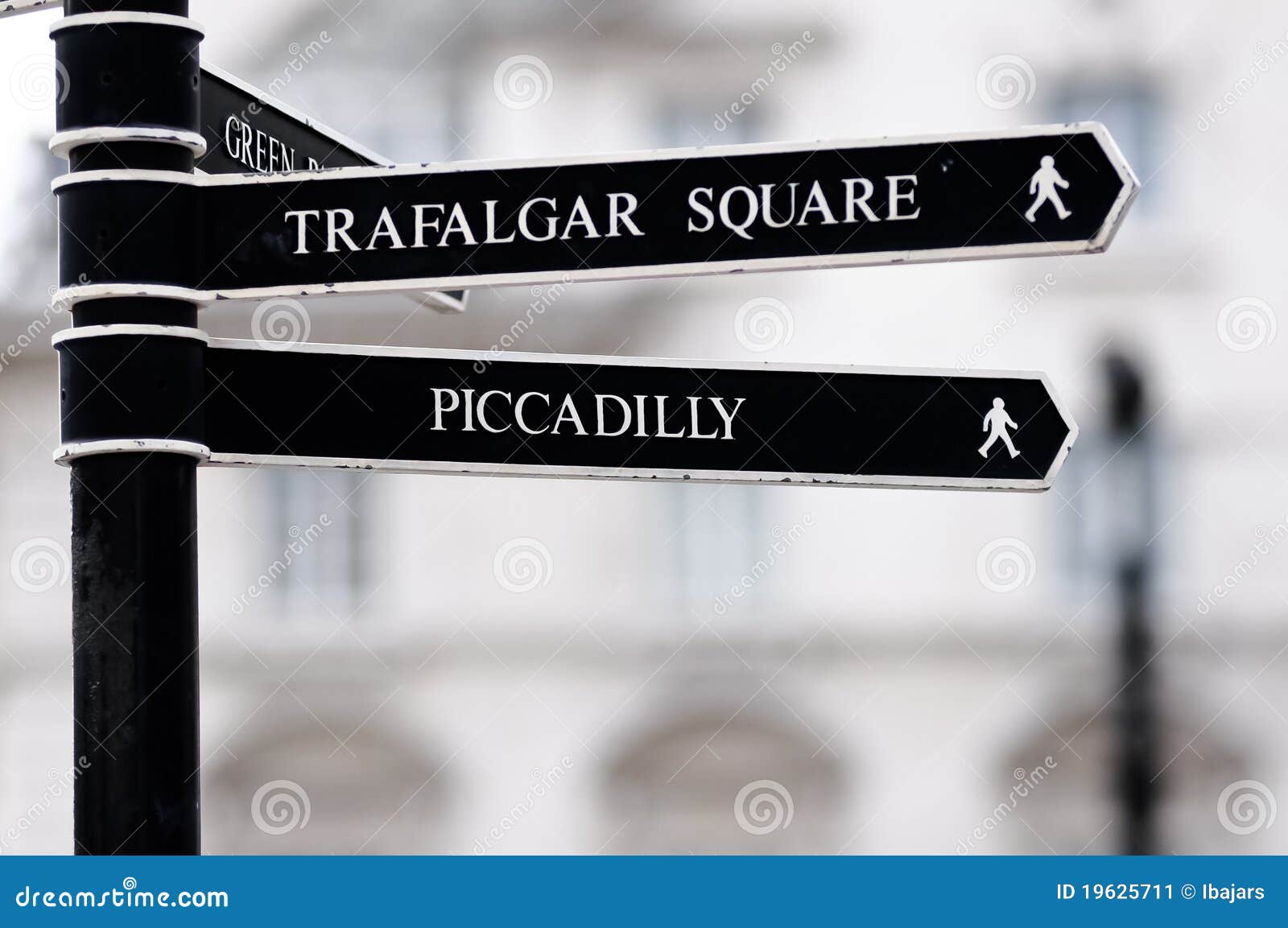 london street signpost with trafalgar square