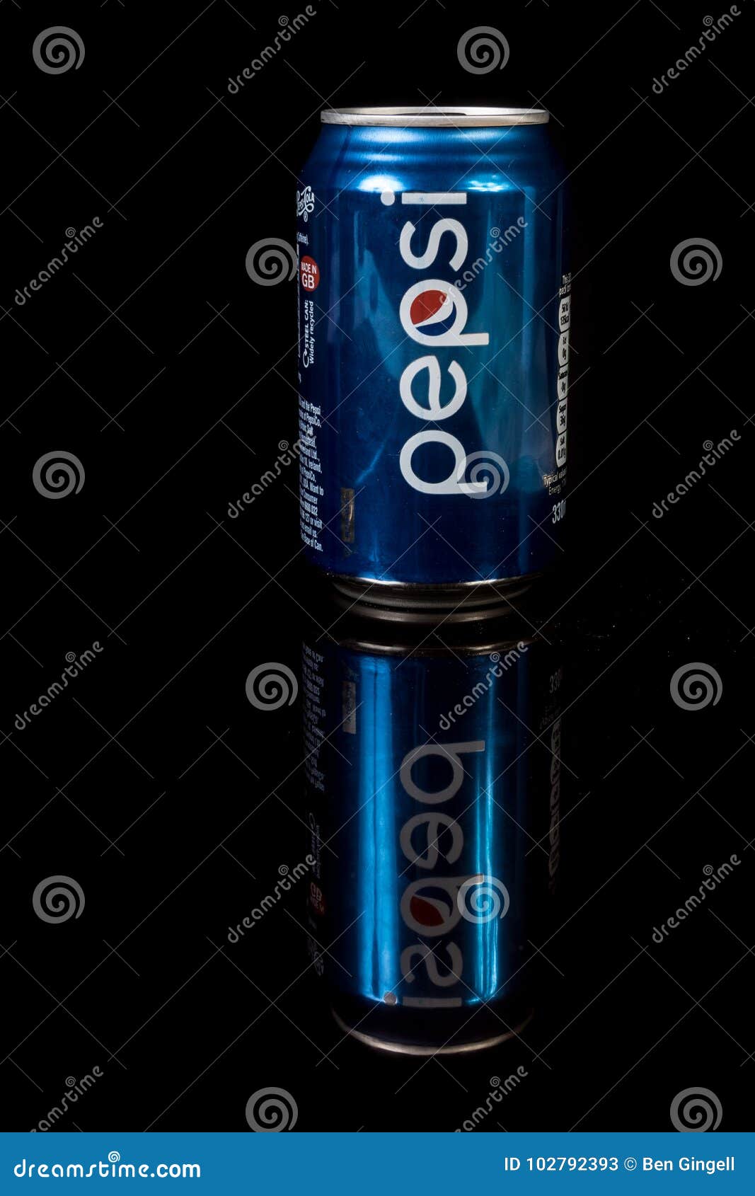 A Can of Pepsi Cola Isolated on a Black Background Editorial Stock ...