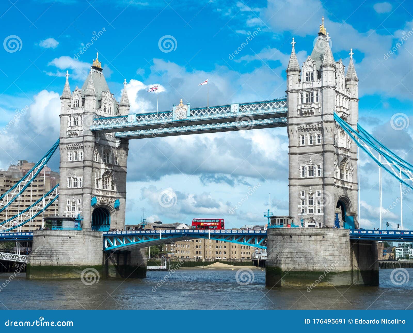 Tower Bridge in London with Double Decker Bus iPhone Case by