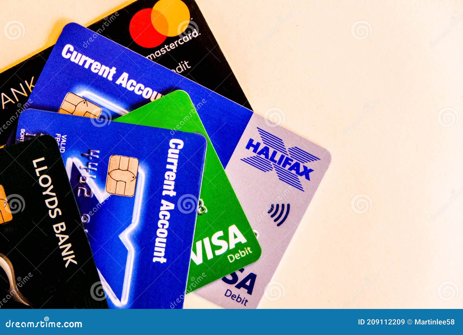 london uk january selection bank debit credit cards no people as people use credit times financial hardship 209112209