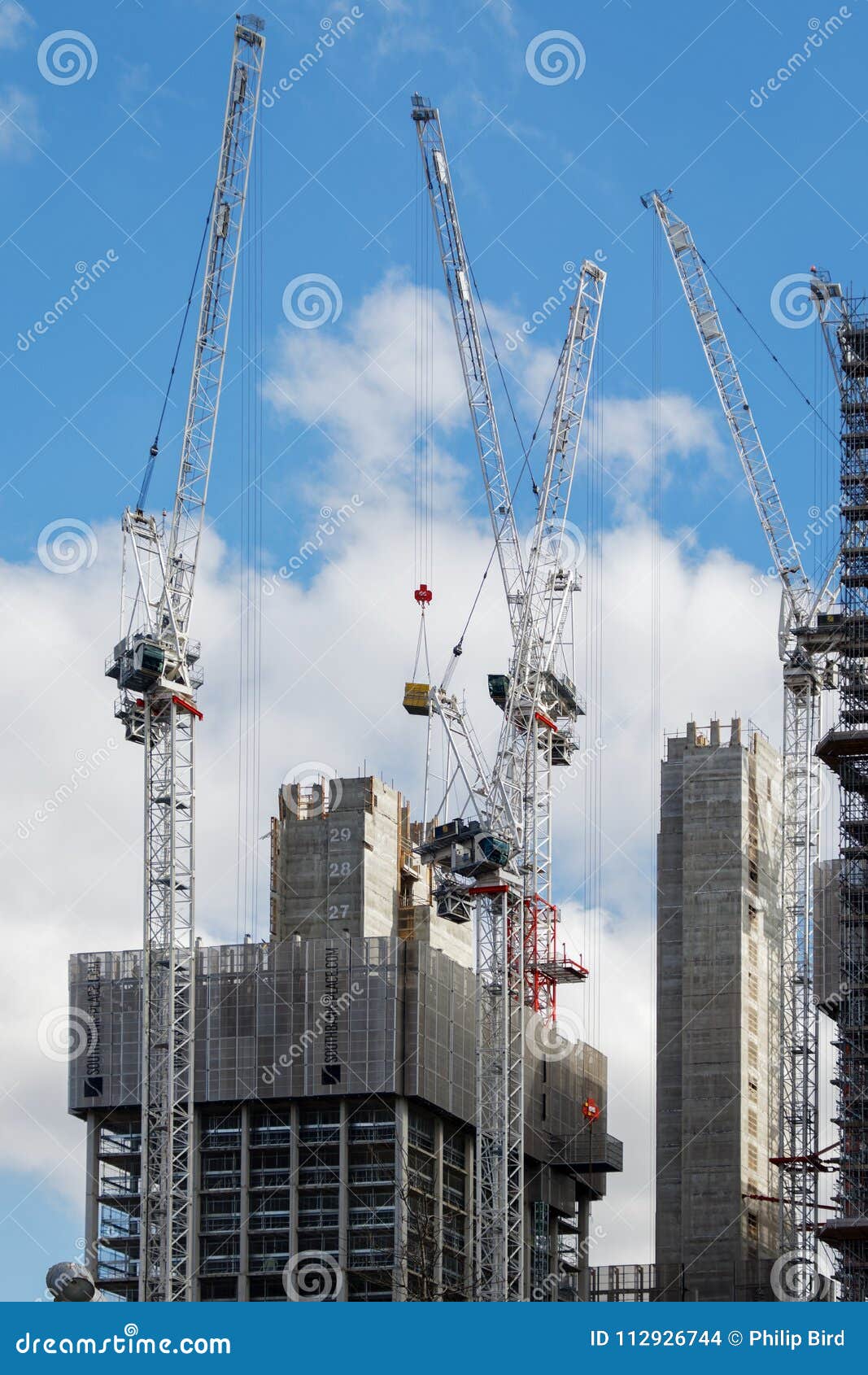 LONDON/UK MARCH 21 Cranes on a Construction Site in London O Editorial Stock Image Image