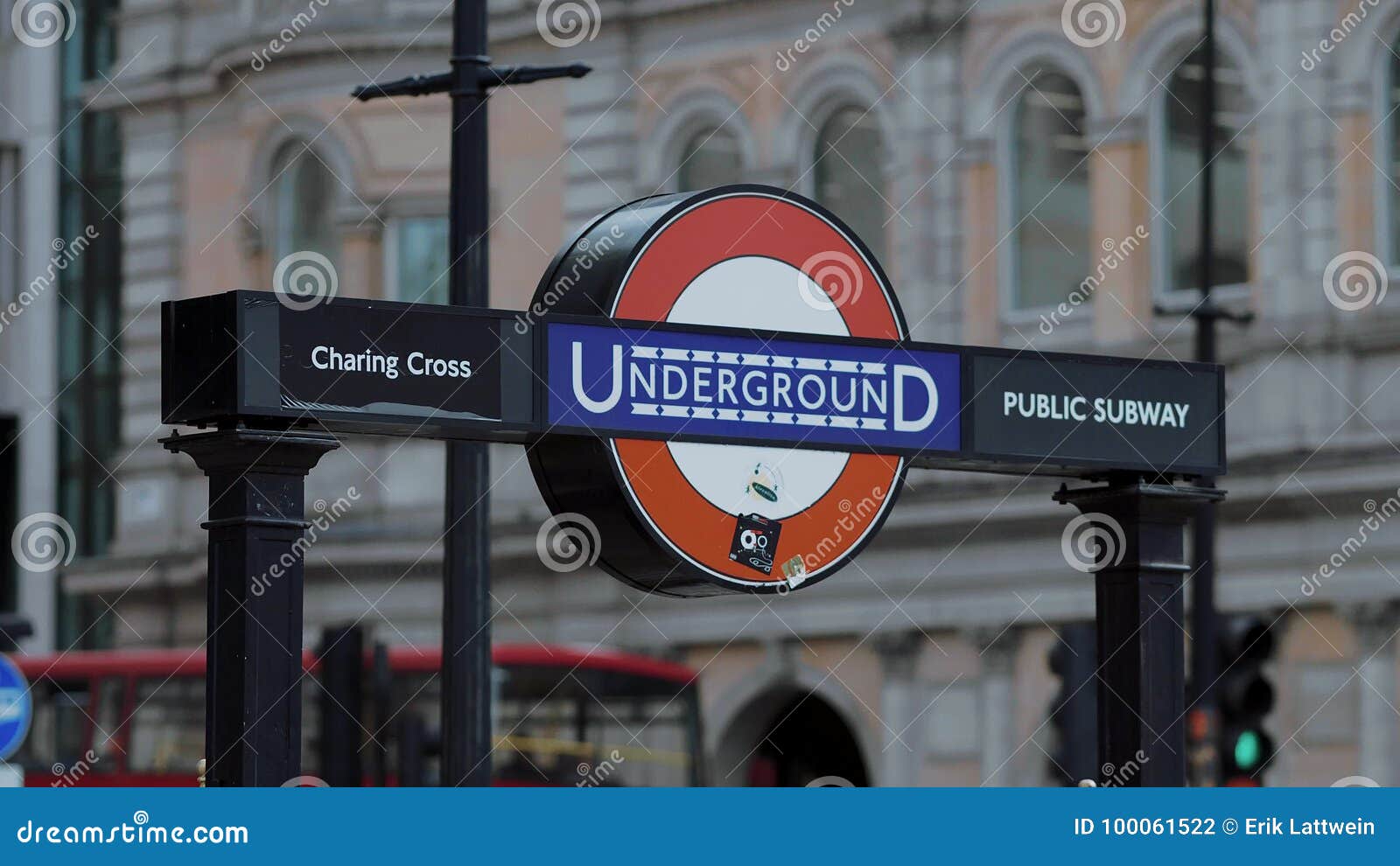 London Underground Sign At Piccadilly Circus London England