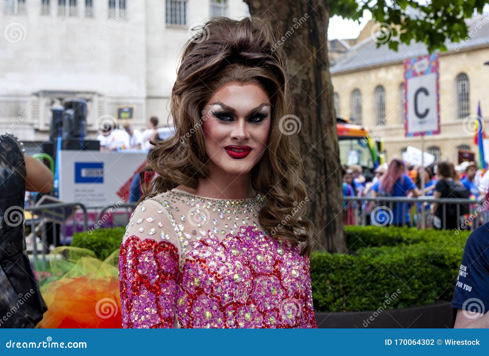 Beautiful Cross Dresser In The Gay Pride Parade Editorial