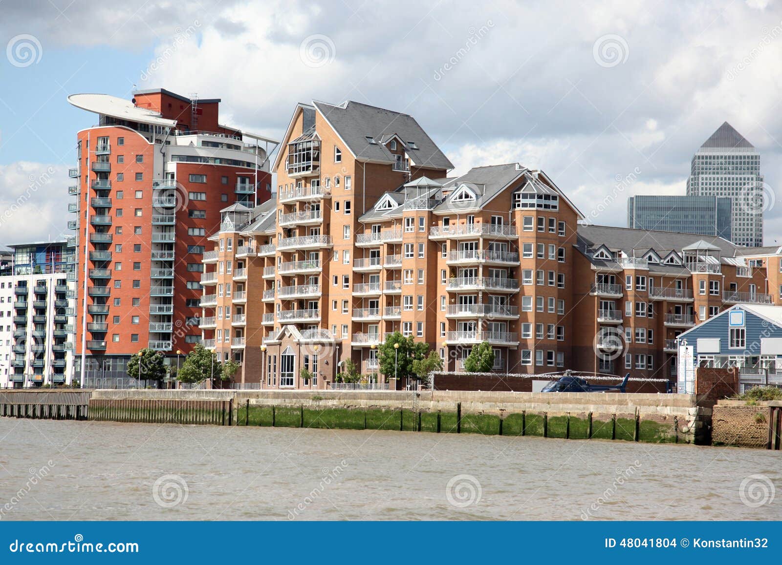 London, Warehouse Converted into the Apartments on the Thames in Stock