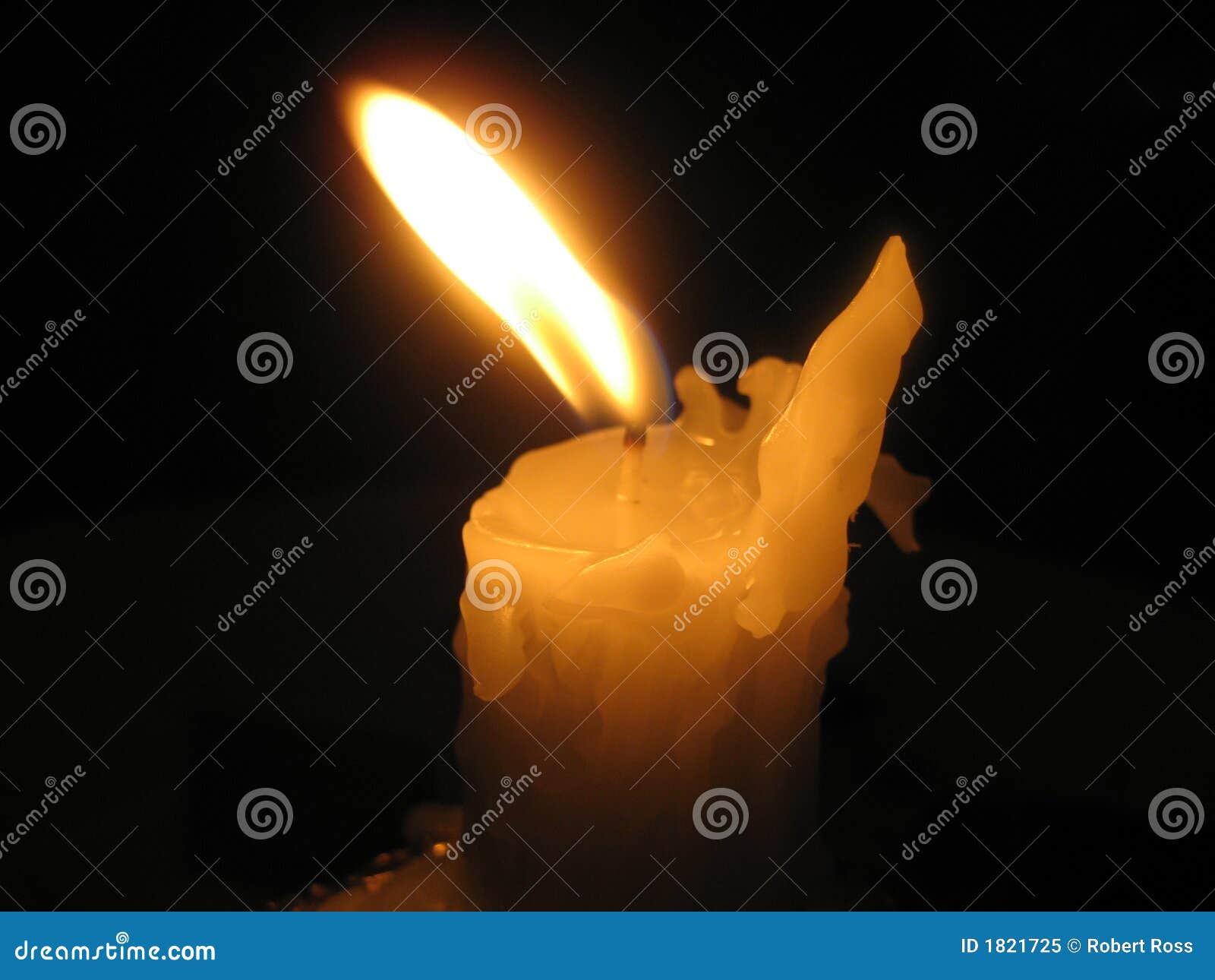 Lone Candle Stock Image Image Of Flame Darkness Wick 1821725