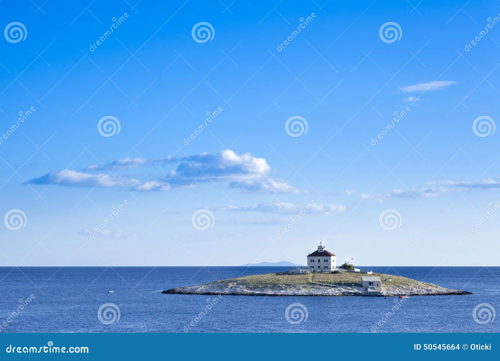 a lone island in the sea. locaten in croatia near island of hvar