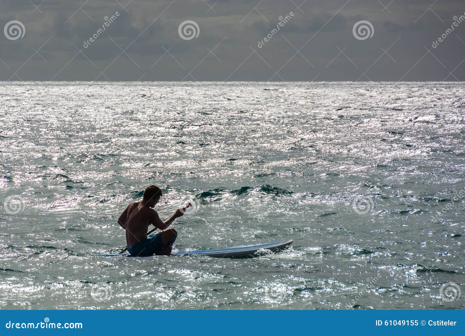 Lone Surfer Paddling Out To the Waves Editorial Image - Image of ...