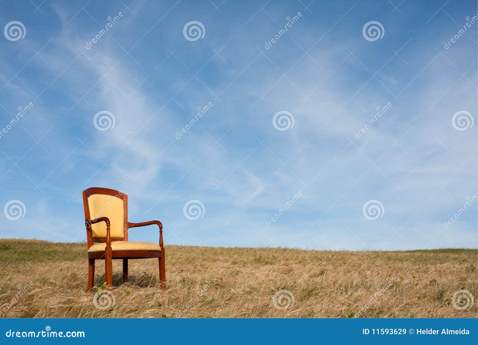 Loneliness chair stock image. Image of hill, grass, country 11593629