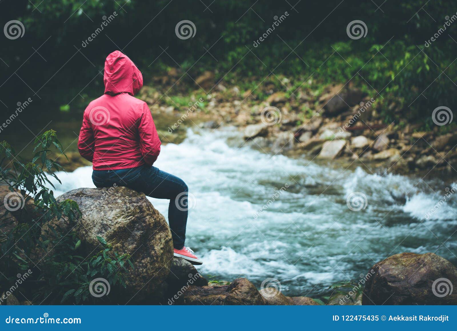 Lady AloneAnd Lonely the Midst of Nature Stock Image - of background, 122475435