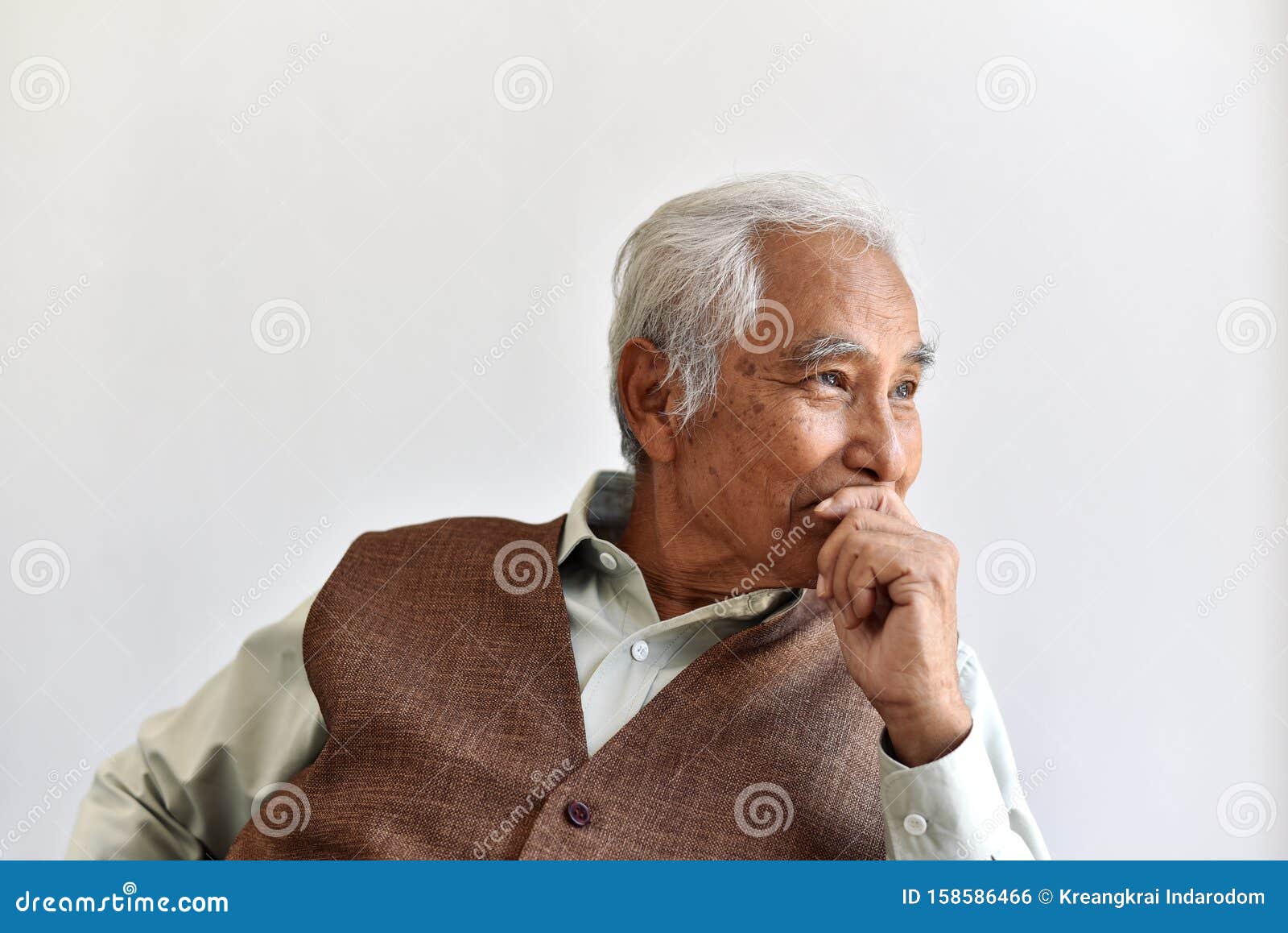 Asian Old Elderly Woman Sitting Alone Stock Photo 1800100207