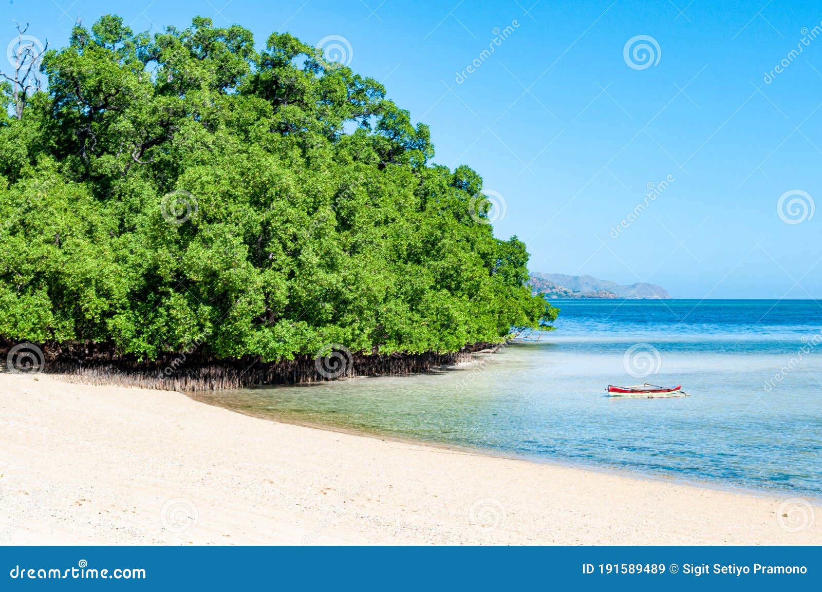 a lonely boat at beach area, hera timor leste