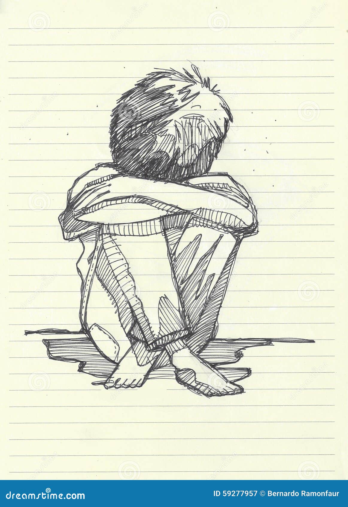Lonely Boy Stock Illustration Illustration Of Phand 59277957