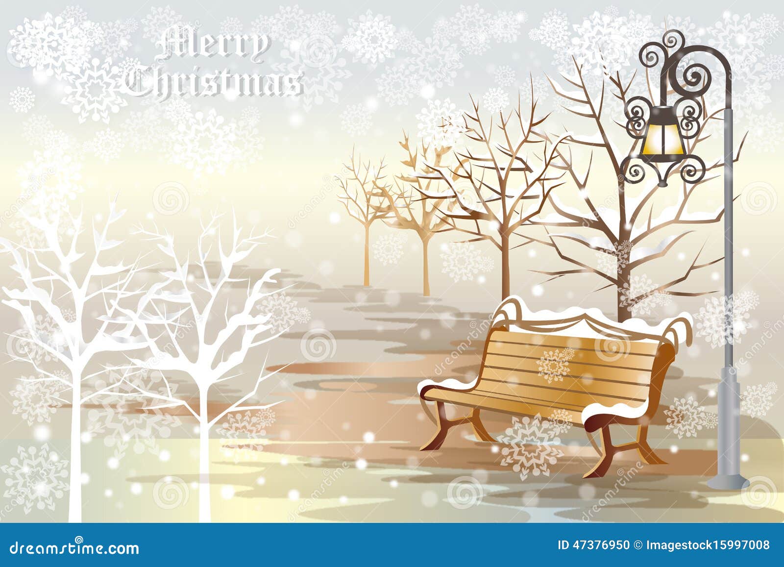 Lonely Christmas Background Vector Eps10 Stock Vector