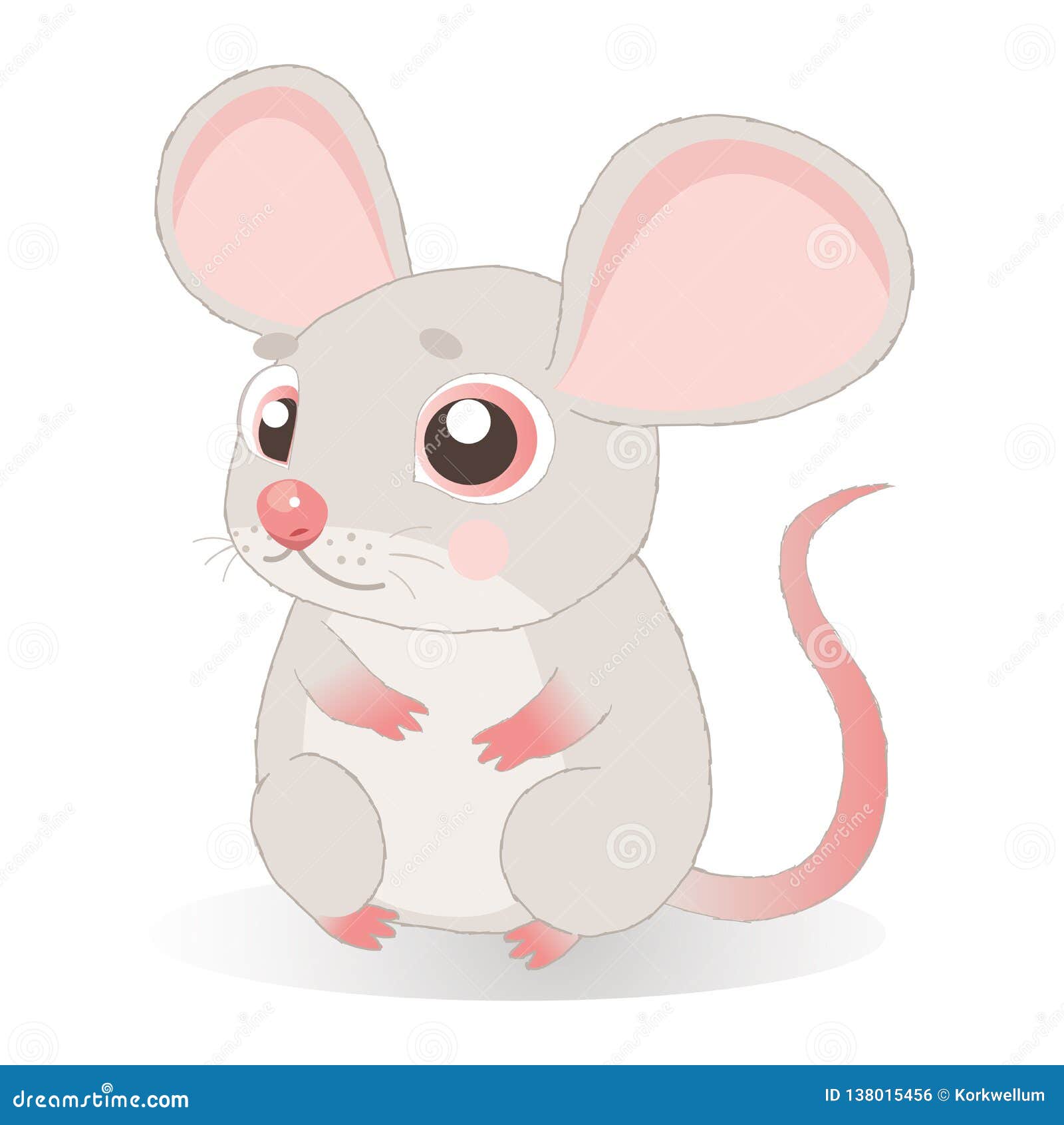 Lonely Gentle Mouse. Fancy Little Mice Vector Illustration Stock Vector -  Illustration of animal, looking: 138015456