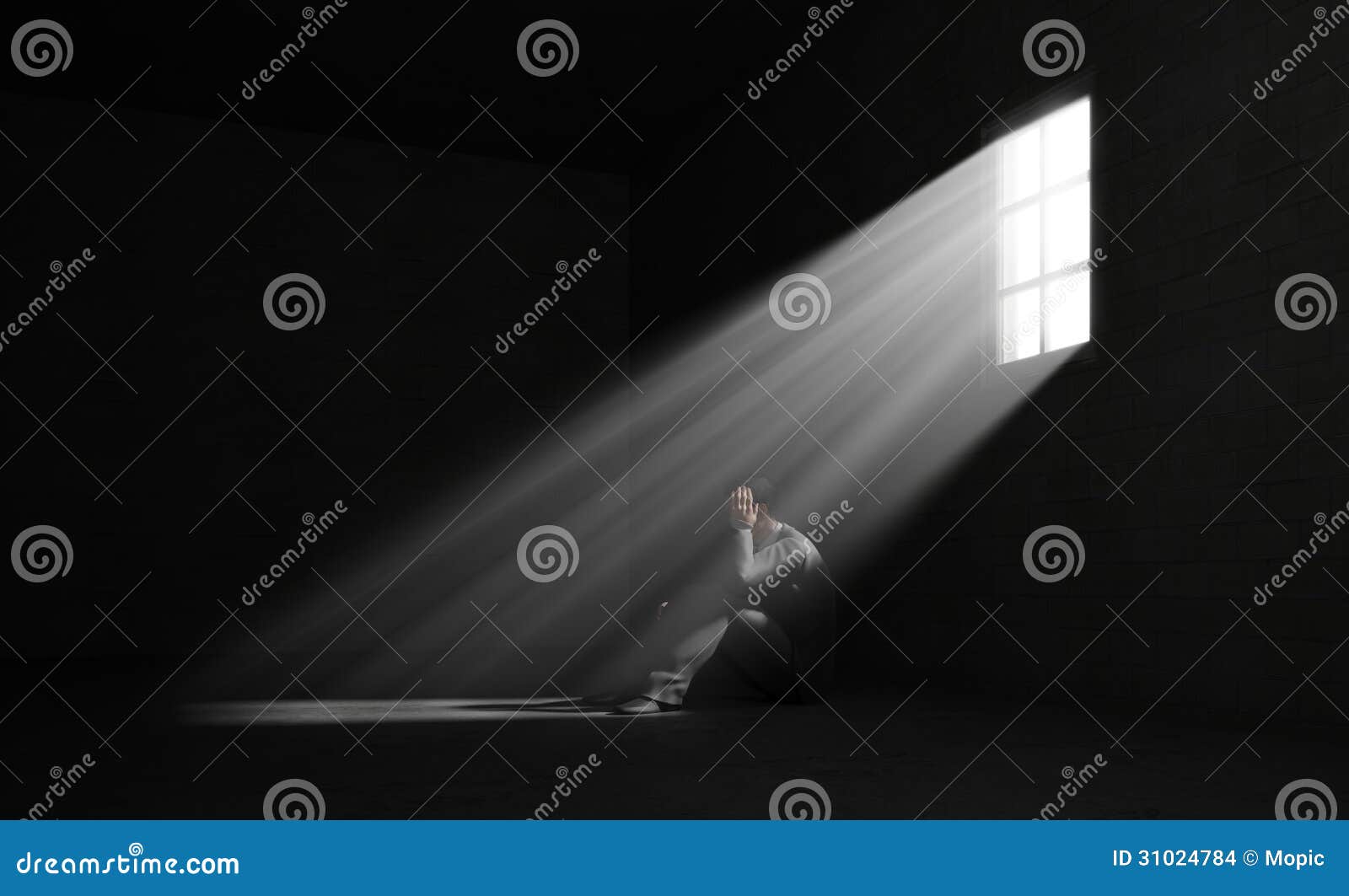 Lonely Man In A Dark Room Stock Photography | CartoonDealer.com #31024784