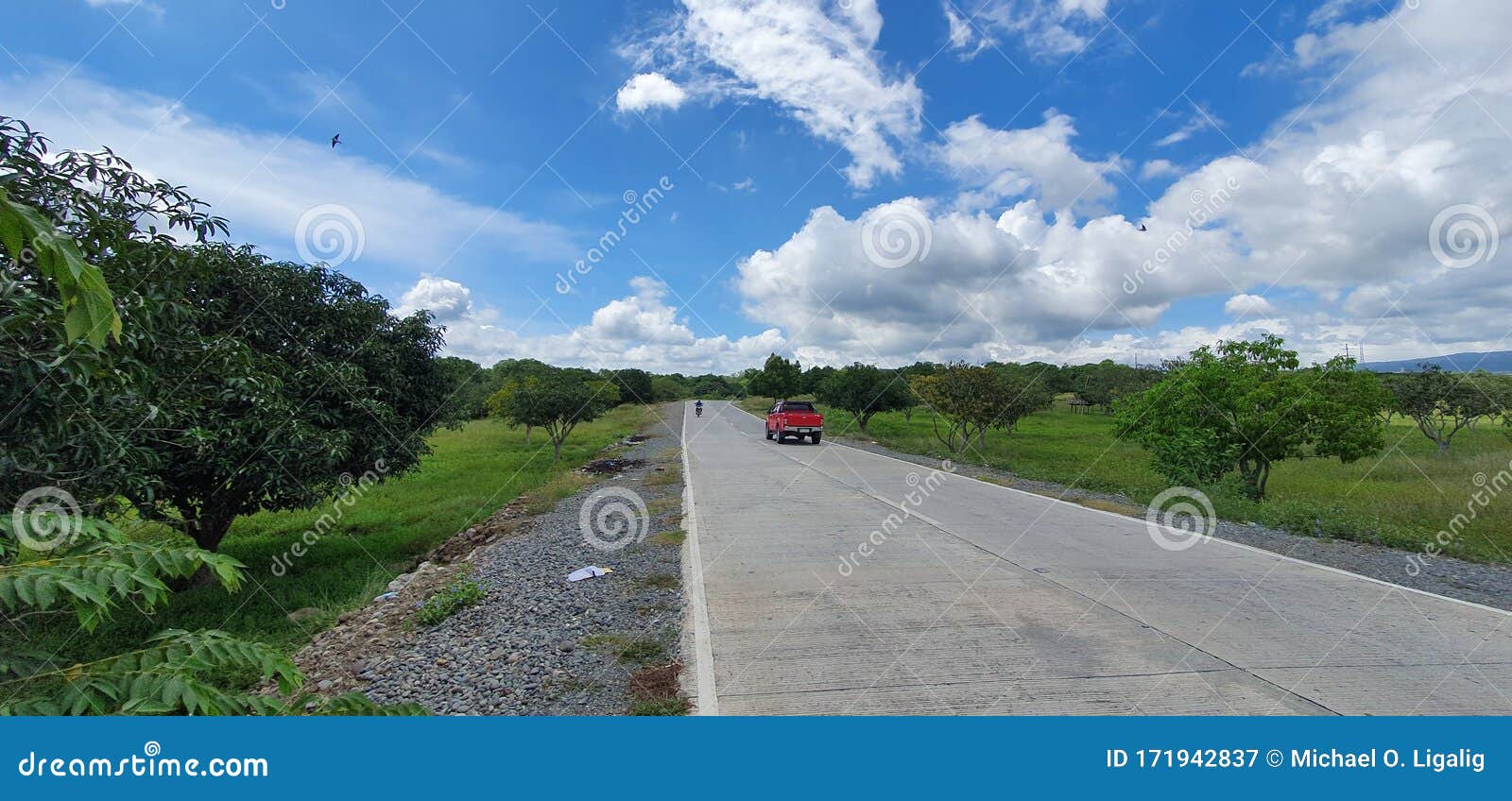 lonely road in digos city, davao del sur in the philippines