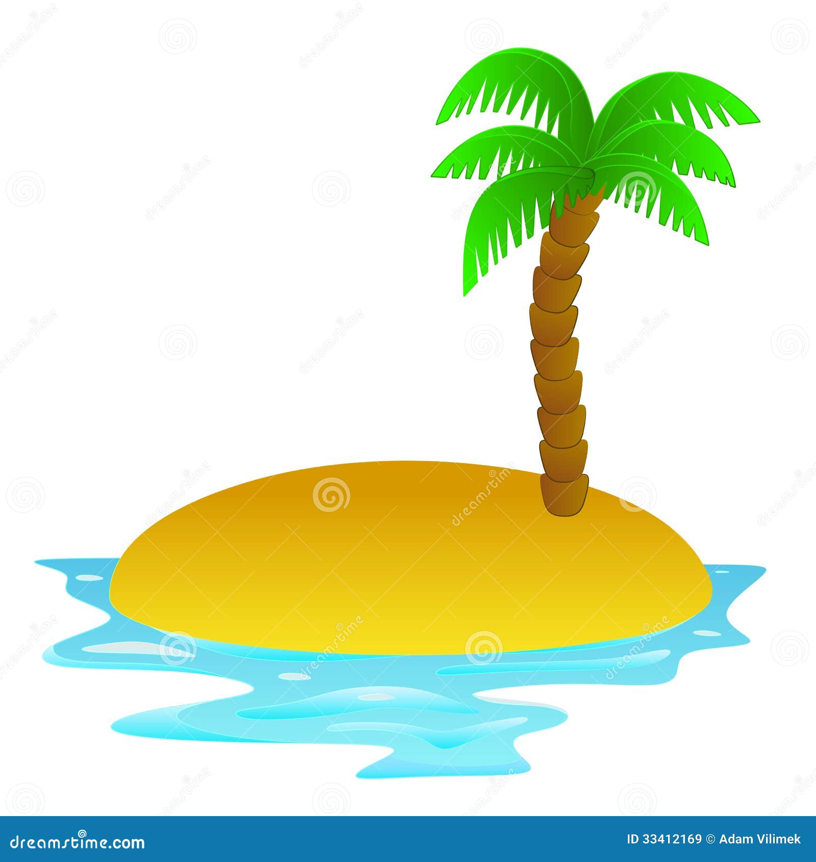 Lonely Tropical Sandy Island Clip Art Stock Illustration - Illustration ...