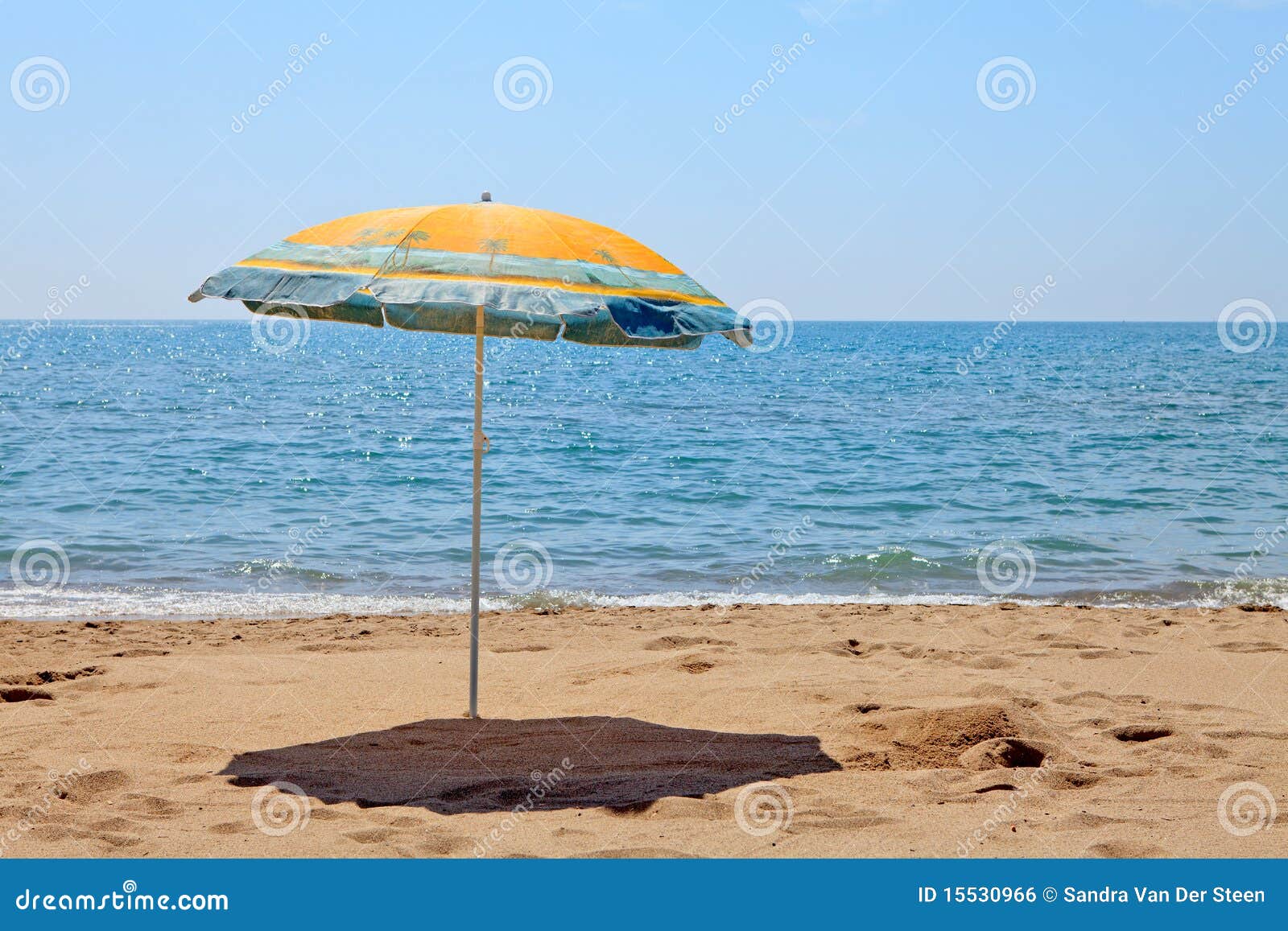Lonely Umbrella on the Beach Stock Photo - Image of empty, water: 15530966