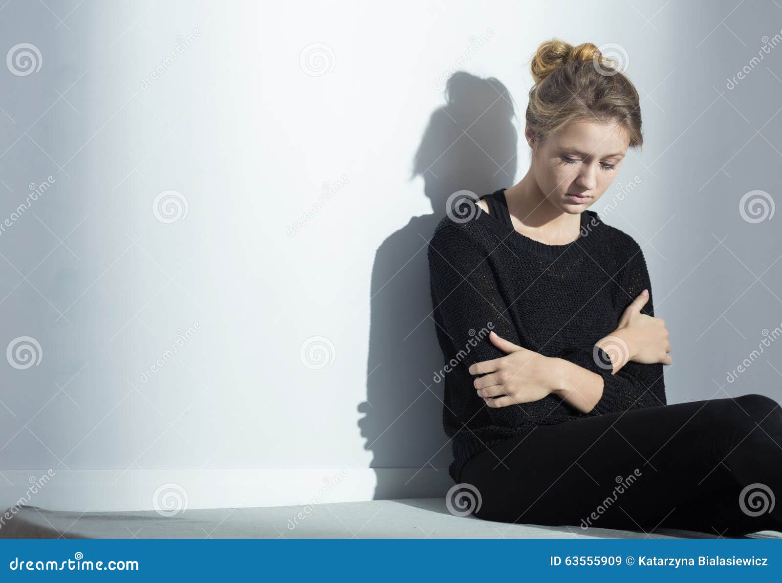 lonely woman with anorexia nervosa